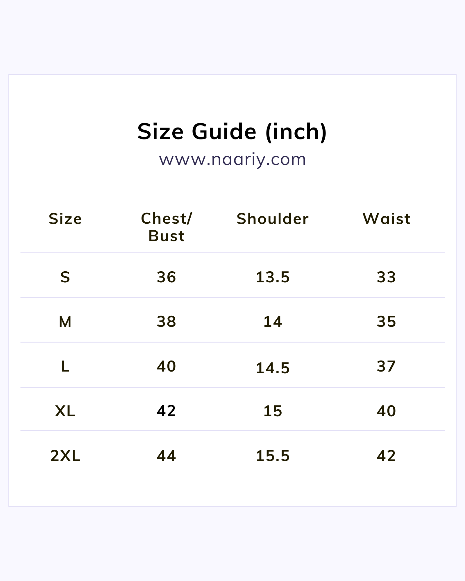 Naariy Pista Green Solid Straight Cotton Tunic For Women Size Chart