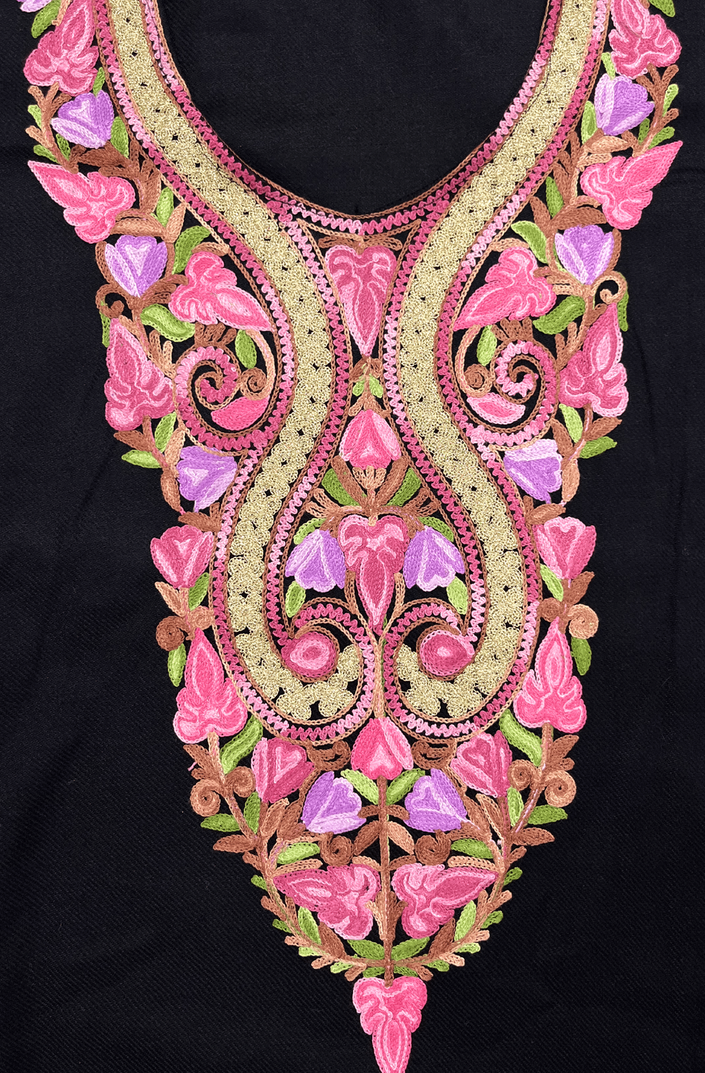 Black Aari and Tilla Embroidered Kashmiri Co-ord set