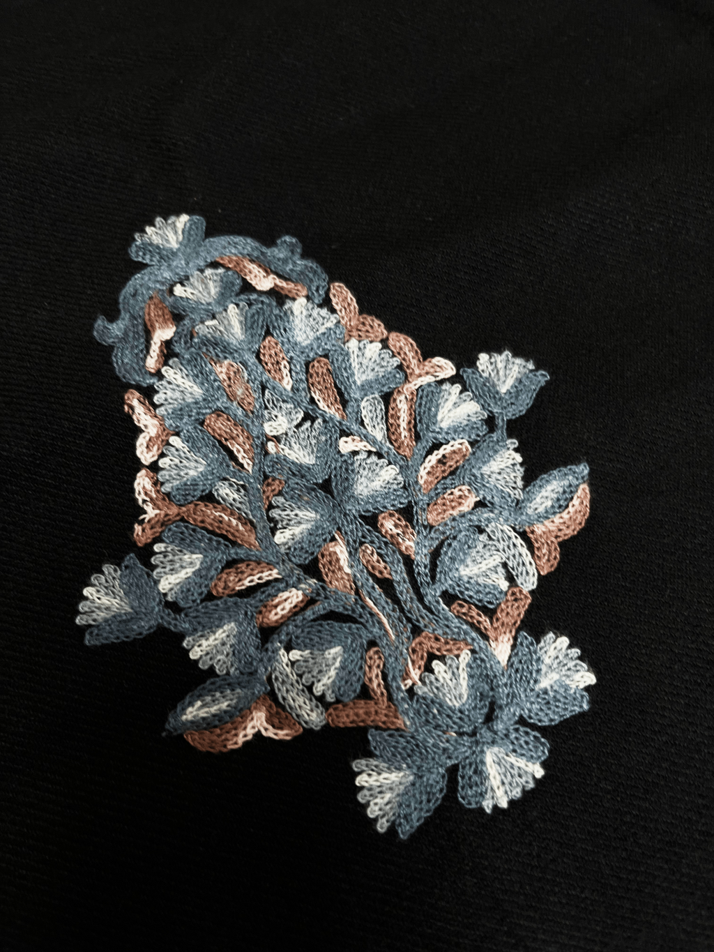 Black Floral Aari Embroidered Kashmiri Pheran