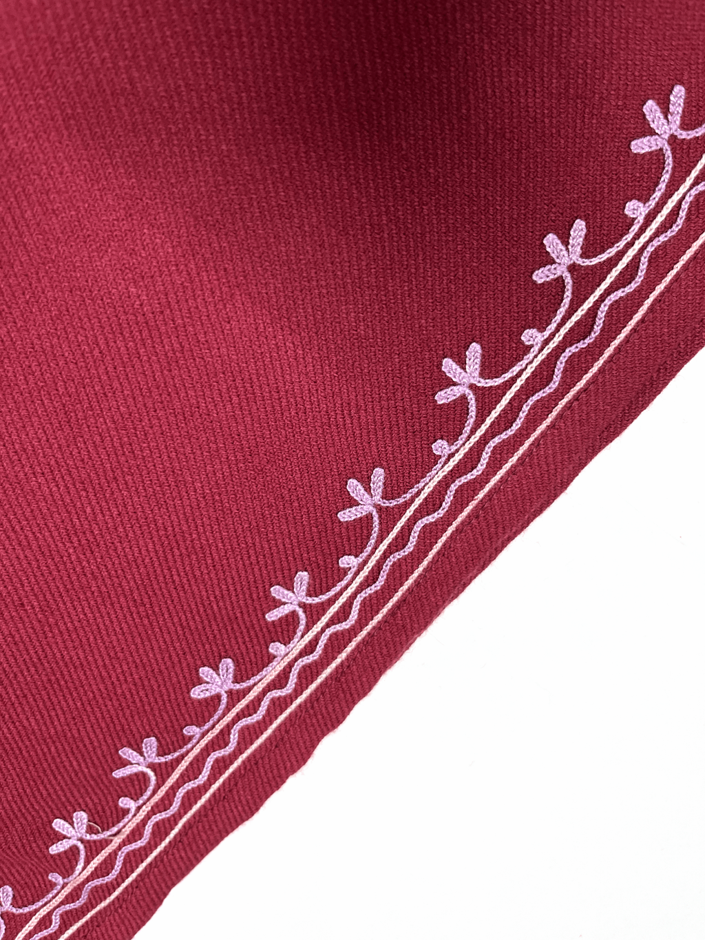 Burnt Red Floral Aari Neck Embroidered Kashmiri Pheran