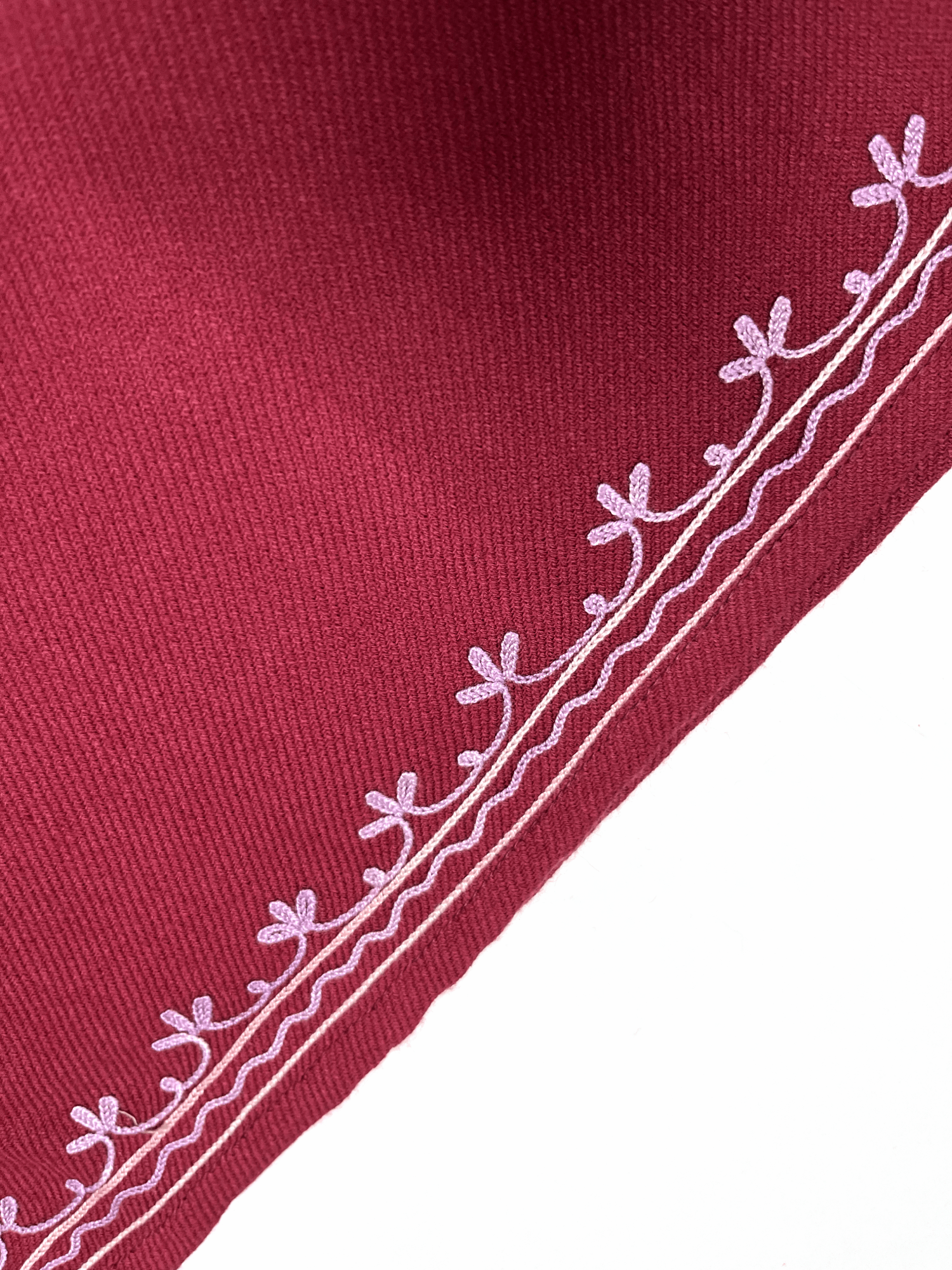 Burnt Red Floral Aari Neck Embroidered Kashmiri Pheran