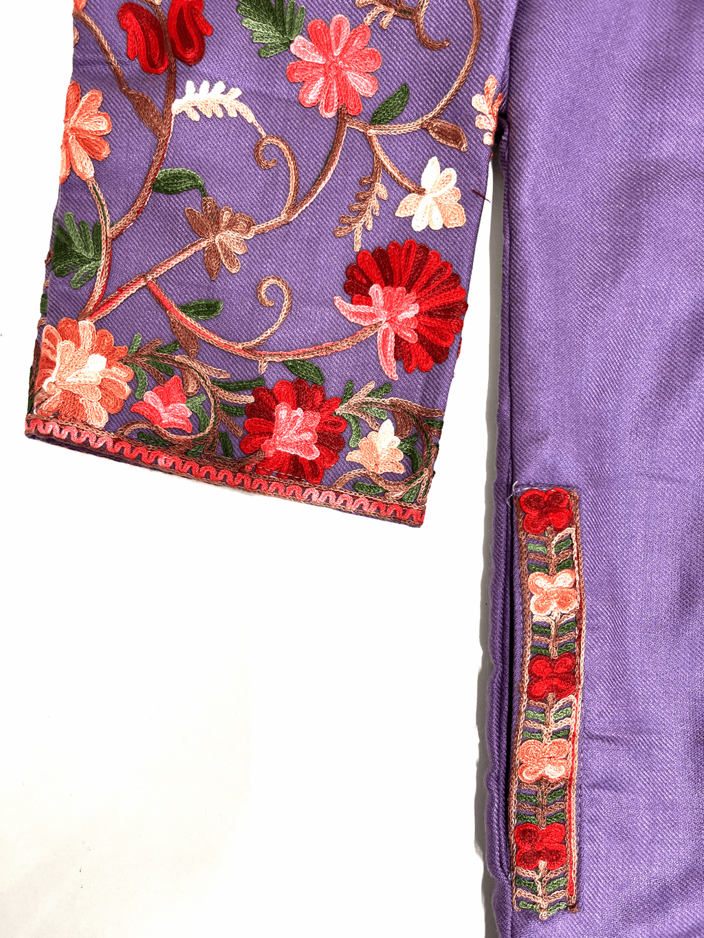Dusty Purple Floral Aari Embroidered Kashmiri Pheran