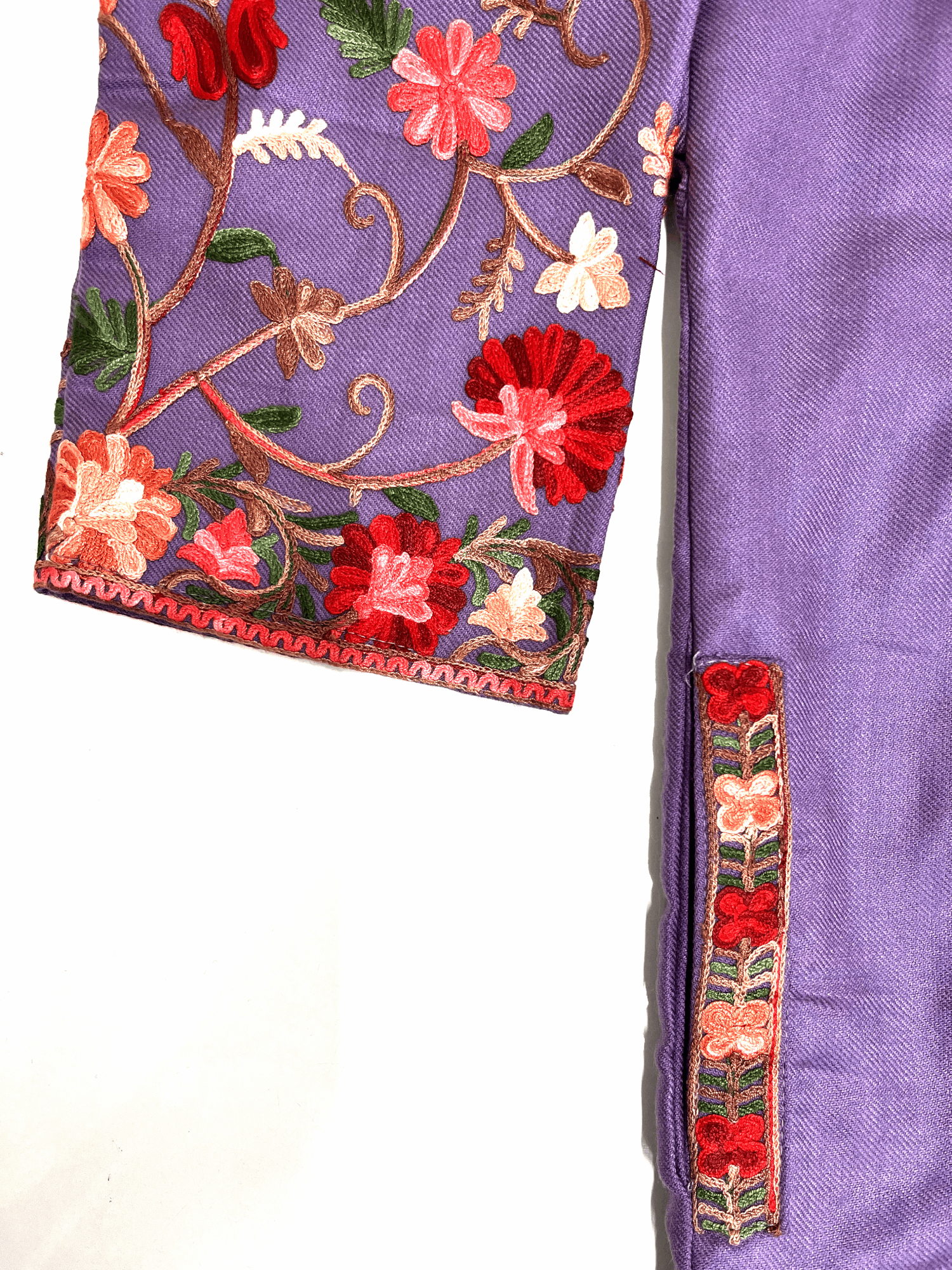 Dusty Purple Floral Aari Embroidered Kashmiri Pheran