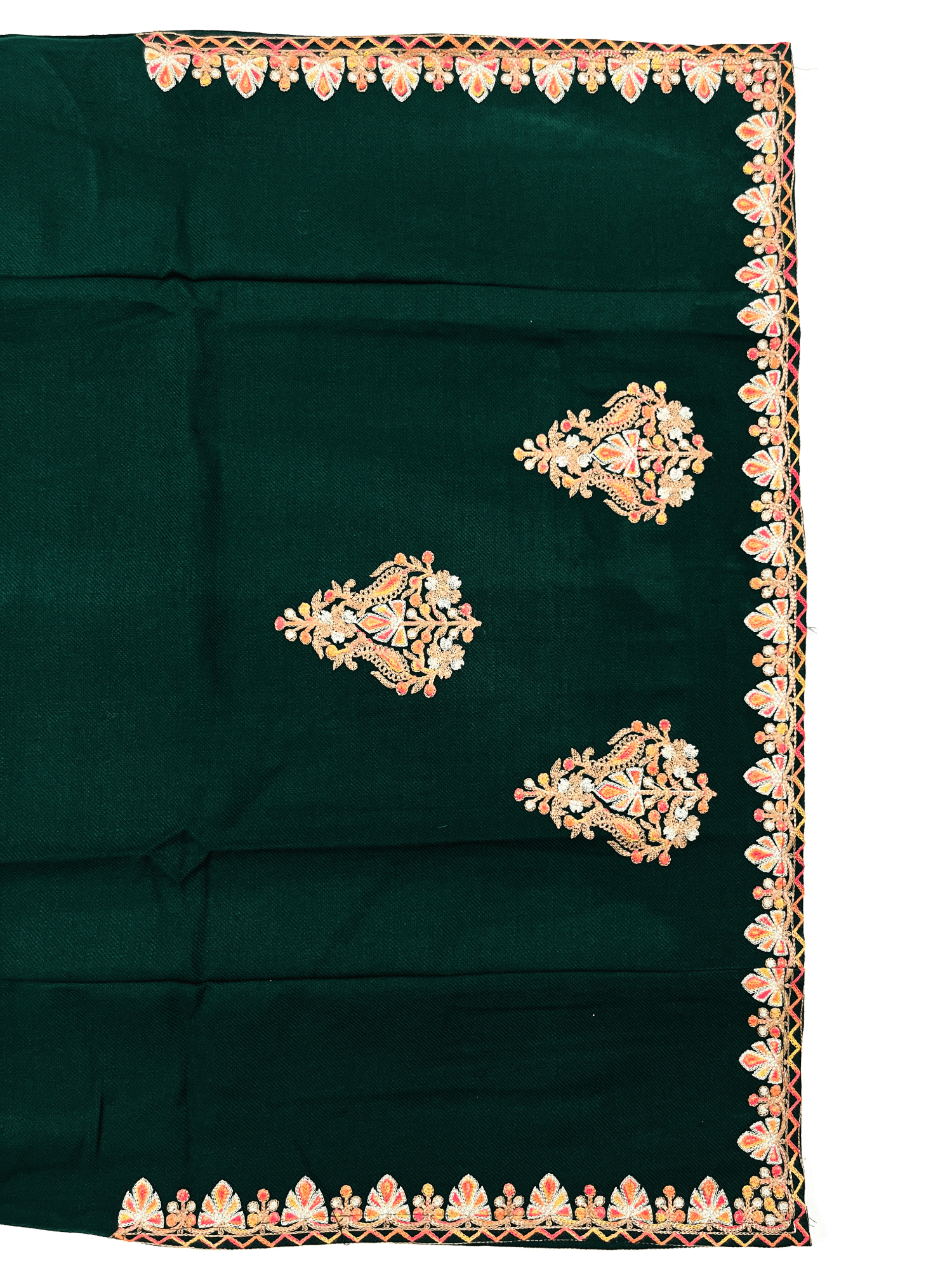 Green Aari–Tilla Embroidered Kashmiri Pheran