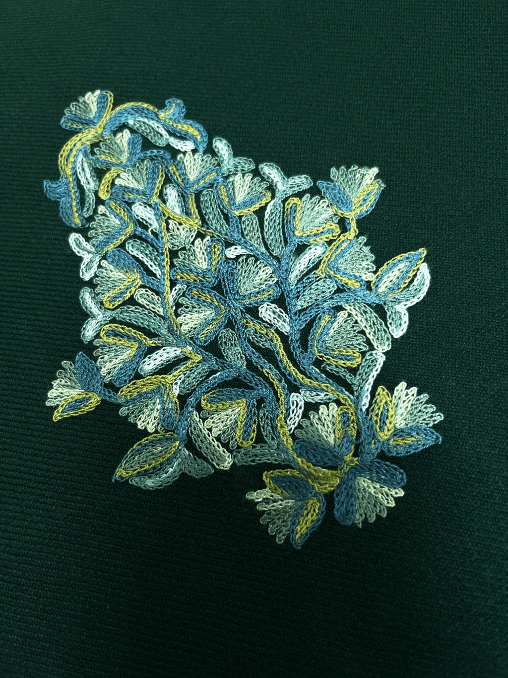 Green Floral Aari Embroidered Kashmiri Pheran