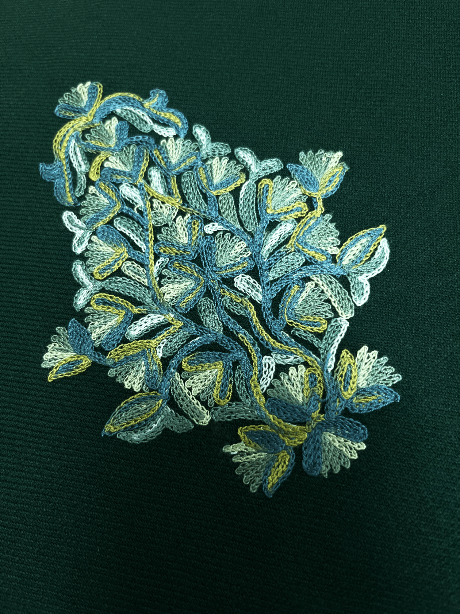 Green Floral Aari Embroidered Kashmiri Pheran