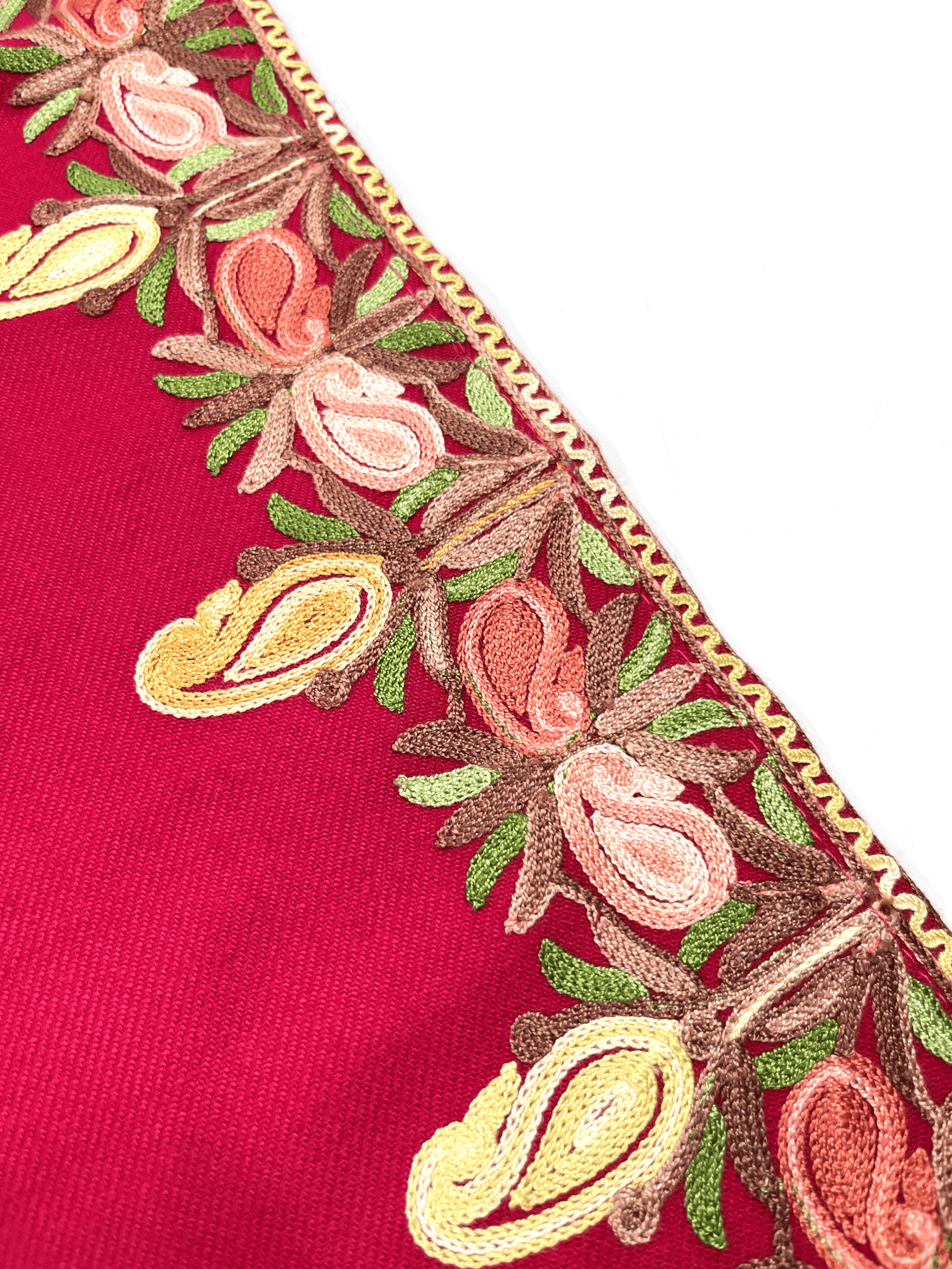 Hot Pink Floral Aari Embroidered Kashmiri Coord Set