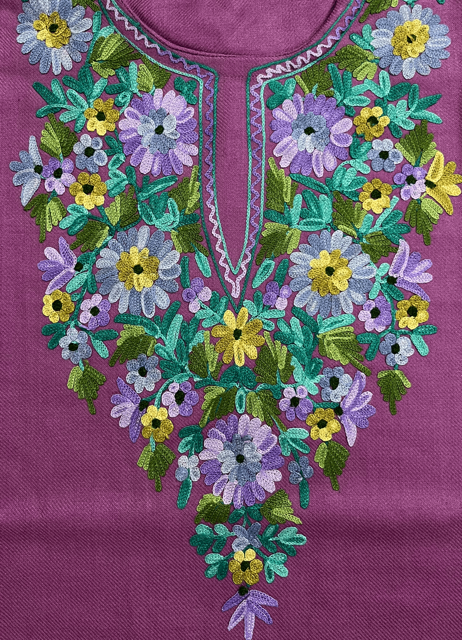 Mauve Purple Aari Embroidered Kashmiri Co-ord set