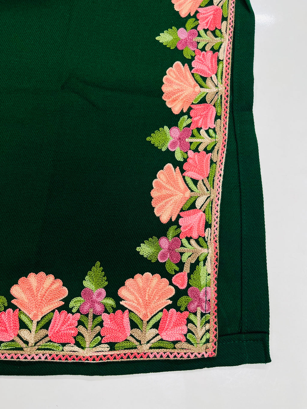 Dark Green Kashmiri Embroidered Pheran