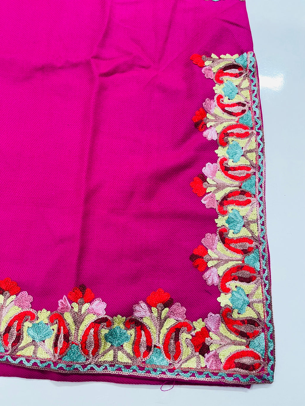 Hot Pink Embroidered Kashmiri Pheran