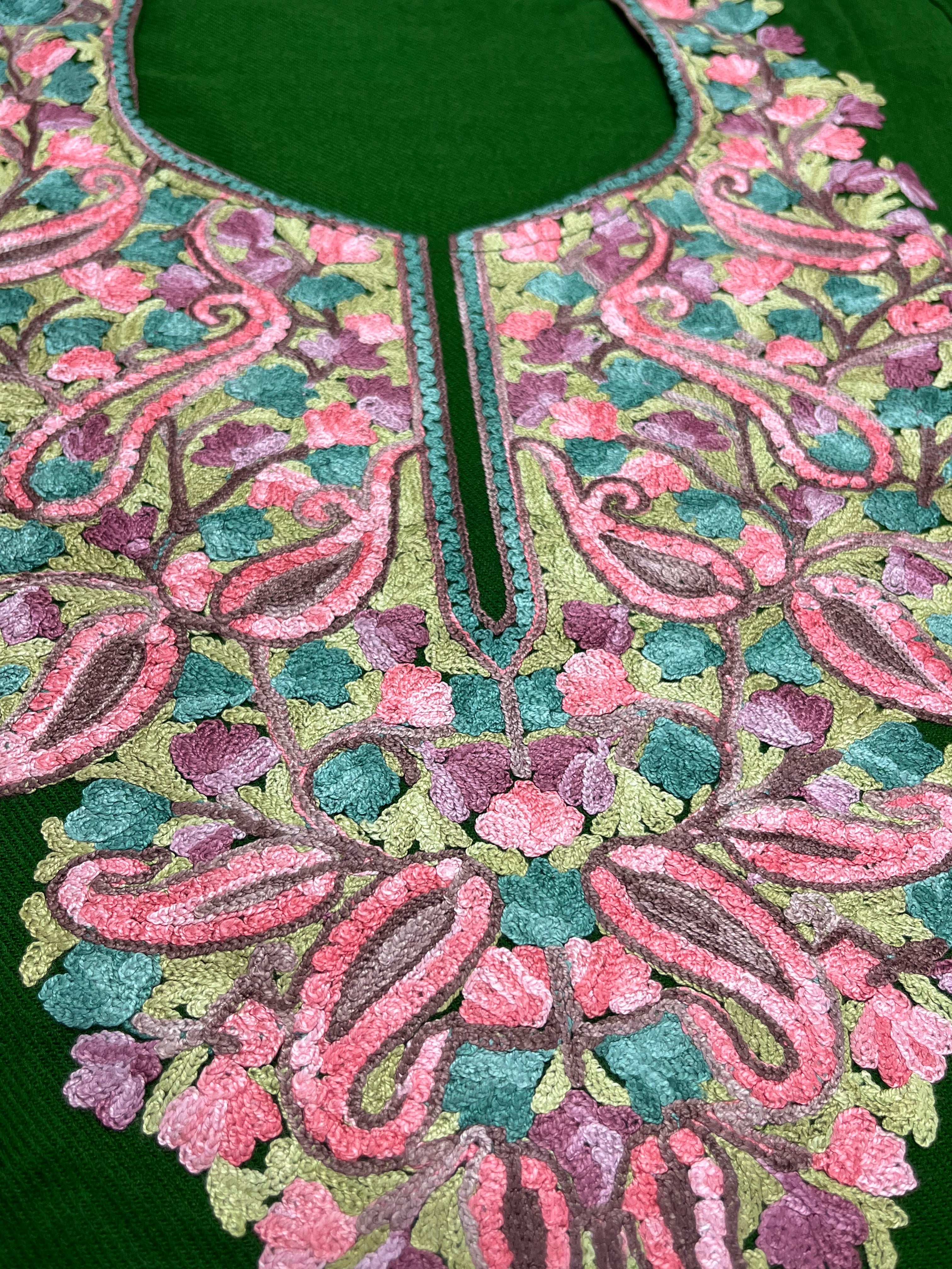Green Embroidered Kashmiri Pheran