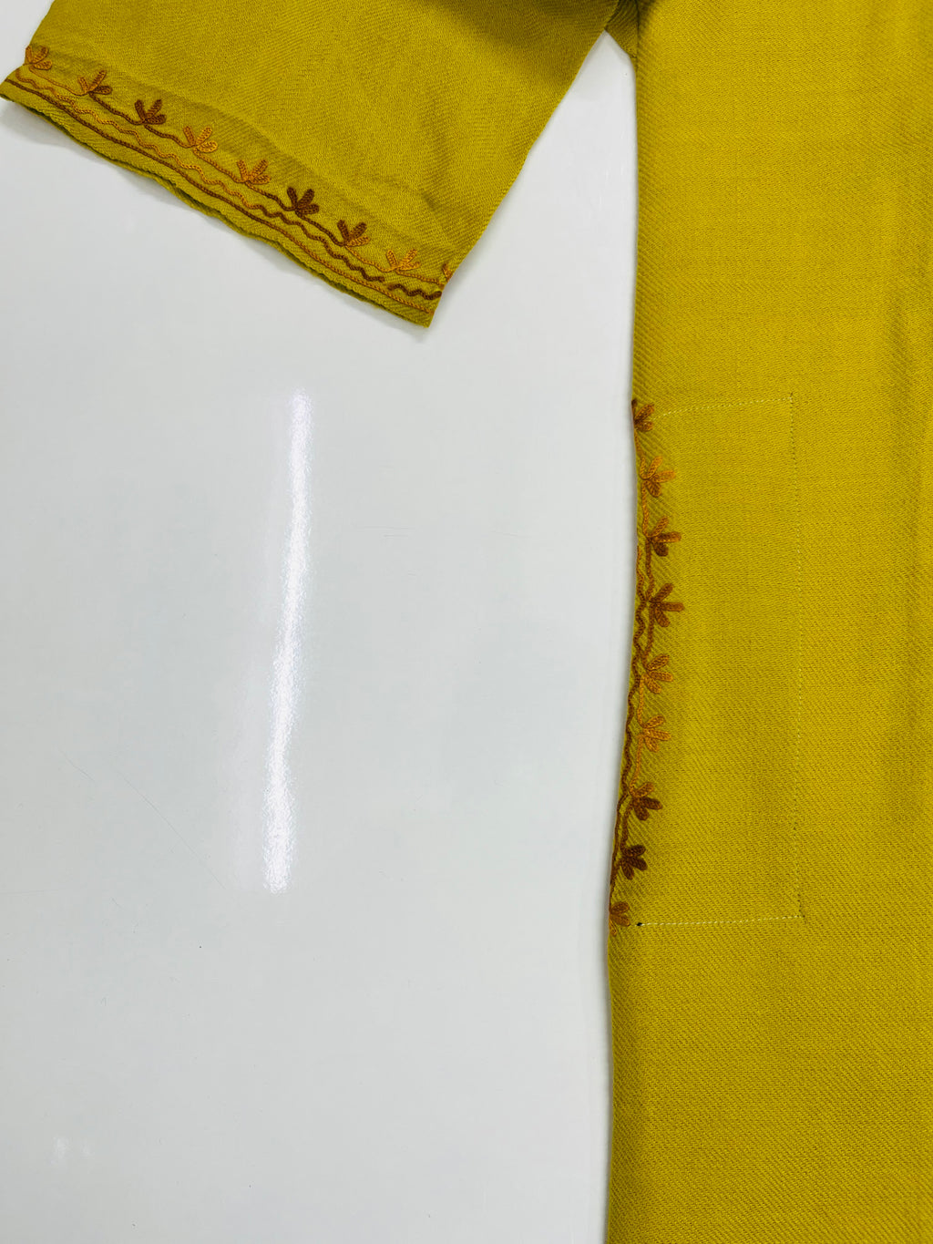 Olive Embroidered Kashmiri Pheran