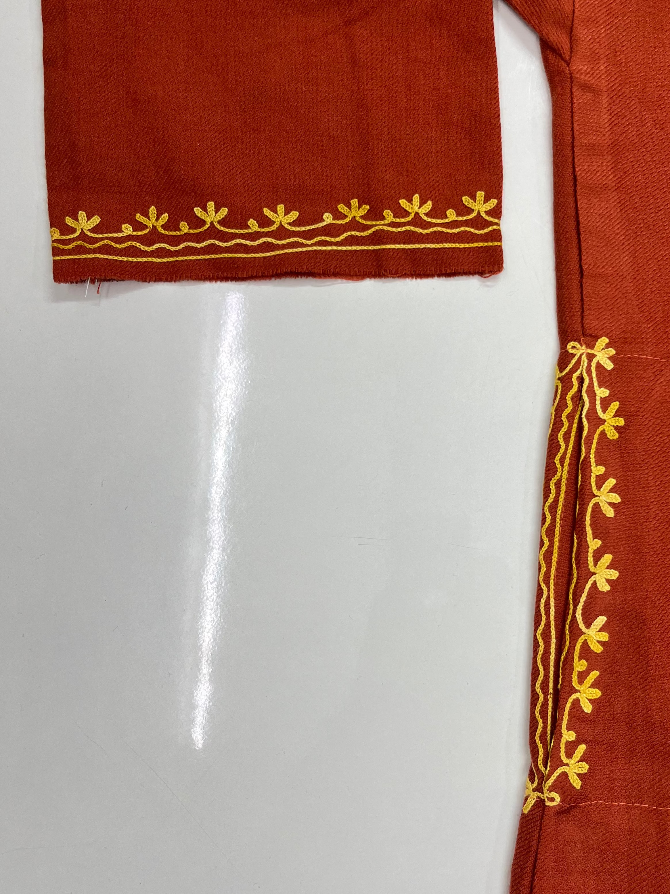 Rusty Orange Embroidered Kashmiri Pheran