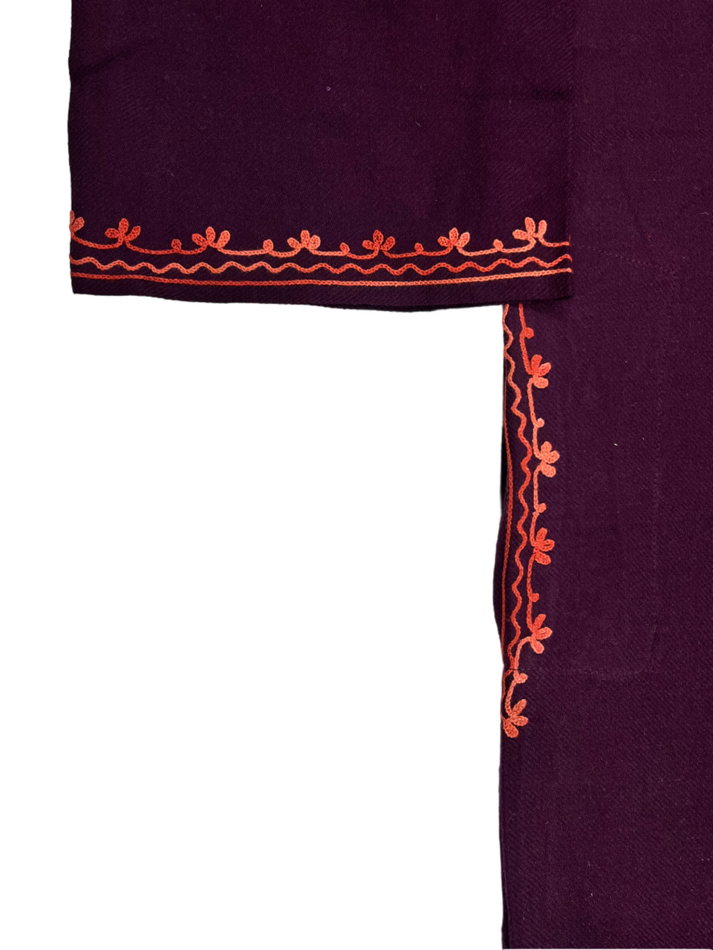 Wine Embroidered Kashmiri Pheran