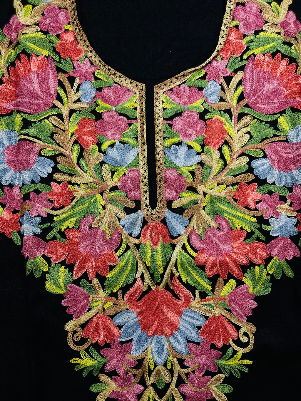 Black Floral Embroidered Kashmiri Pheran