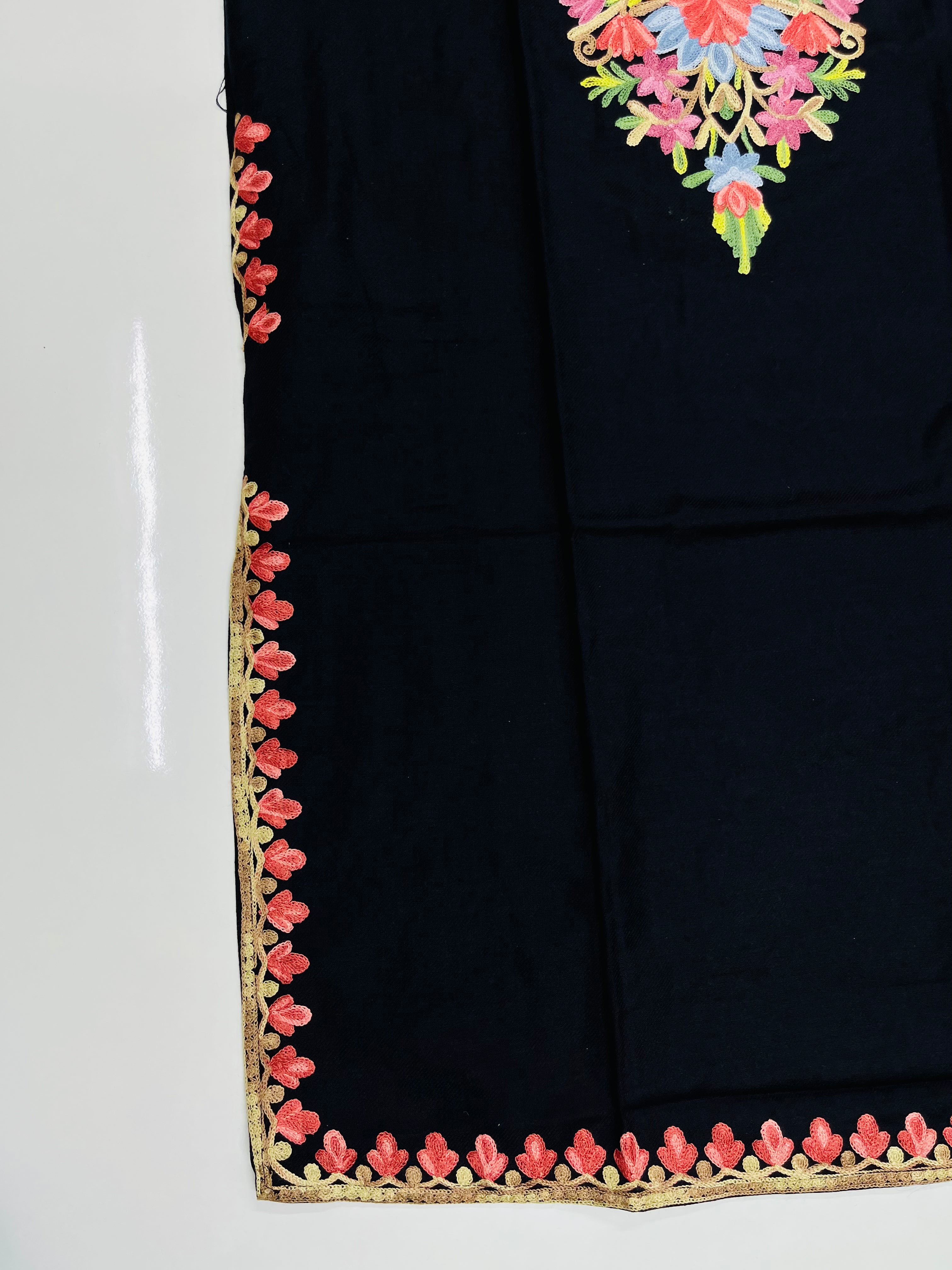 Black Floral Embroidered Kashmiri Pheran
