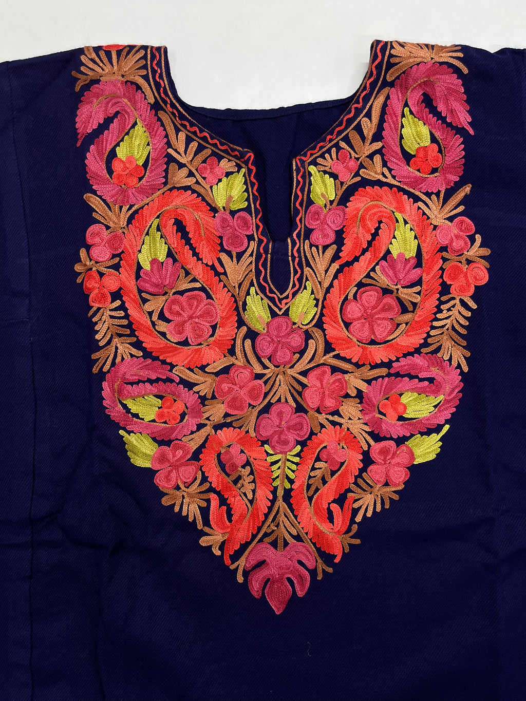 Navy Blue Embroidered Kashmiri Pheran