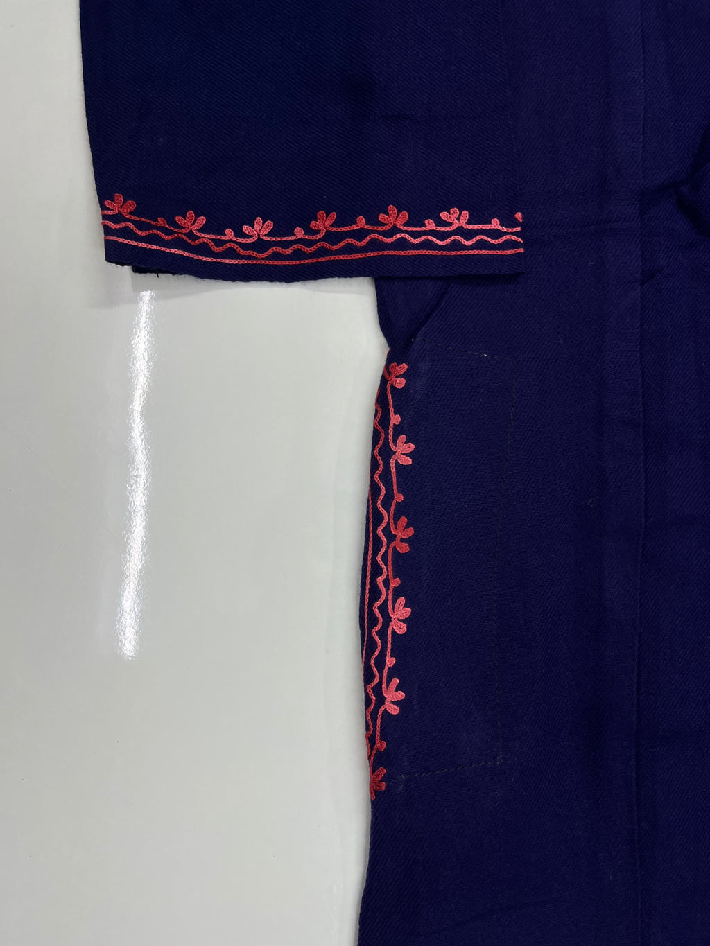 Navy Blue Embroidered Kashmiri Pheran