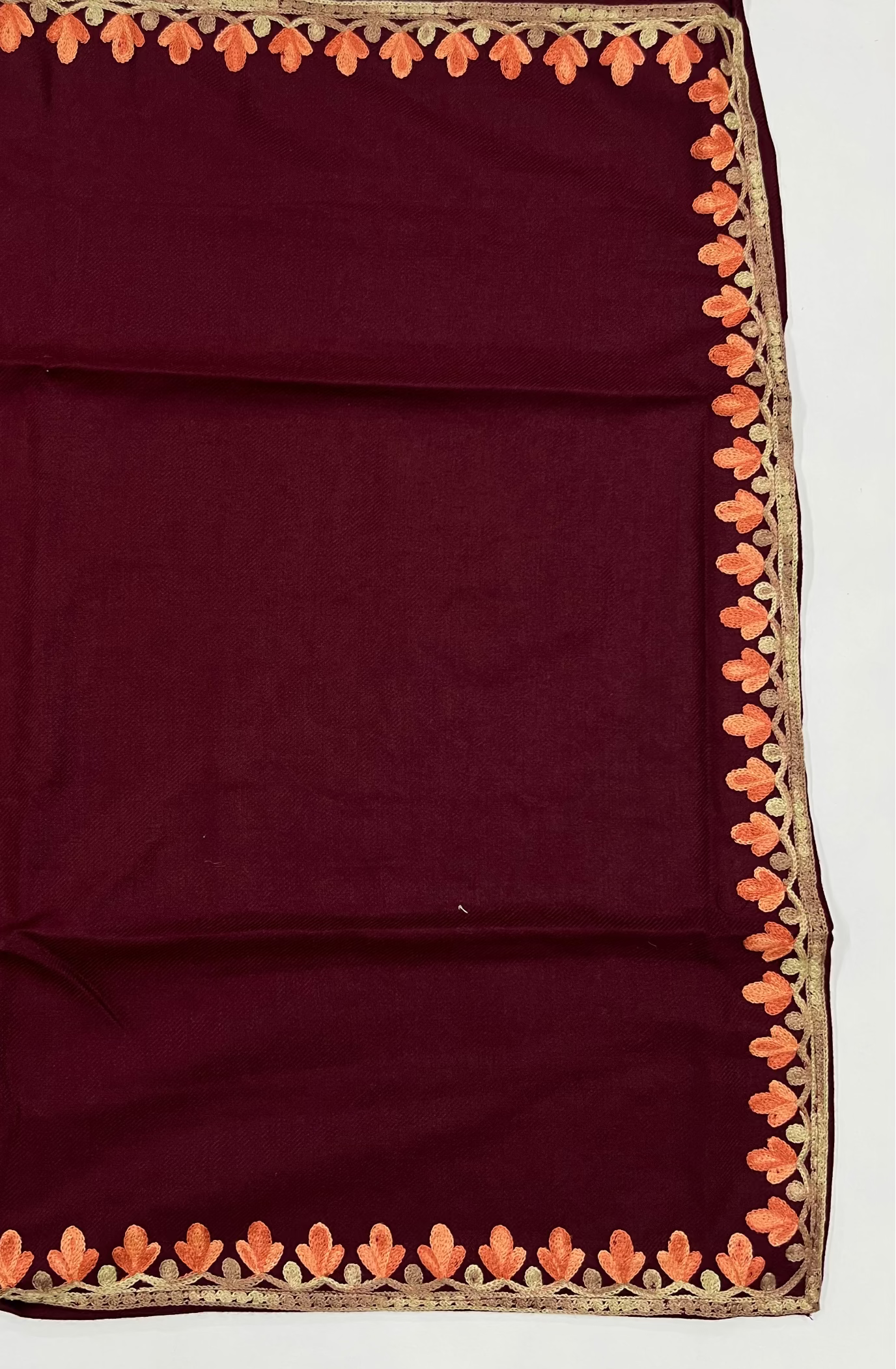 Maroon Floral Embroidered Kashmiri Pheran