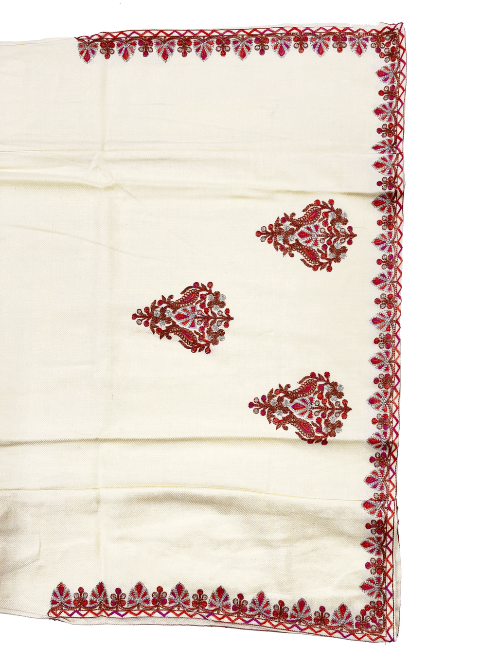 Ivory Aari –Tilla Embroidered Kashmiri Pheran