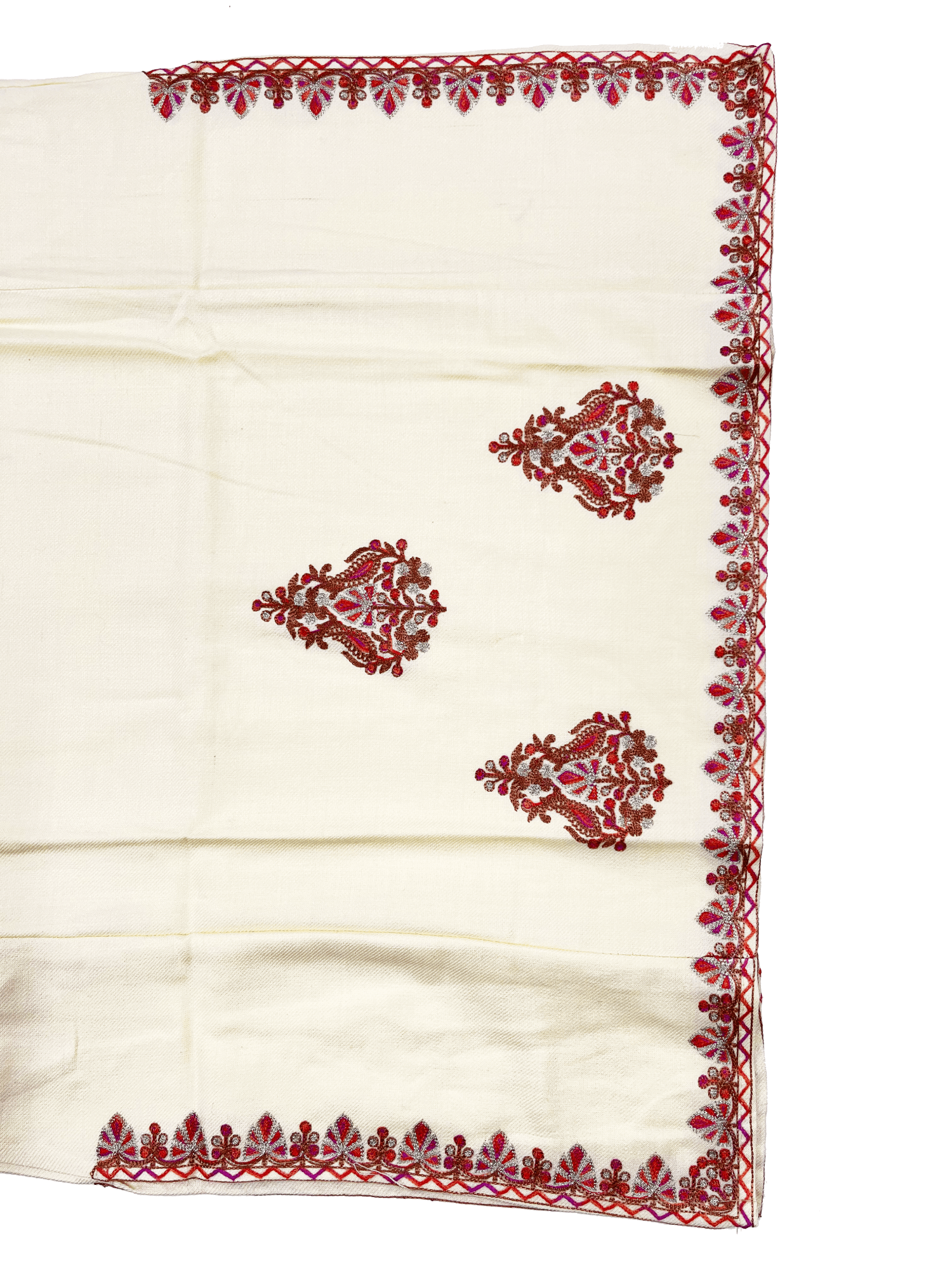Ivory Aari –Tilla Embroidered Kashmiri Pheran