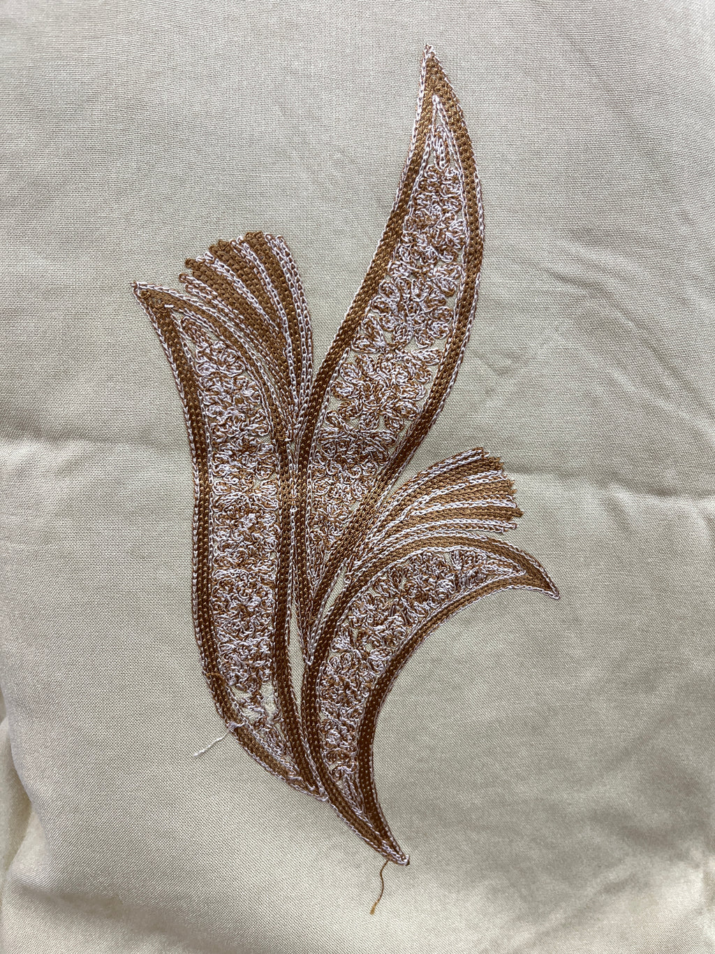  Light Brown Thread Work Rayon Straight Kurti 