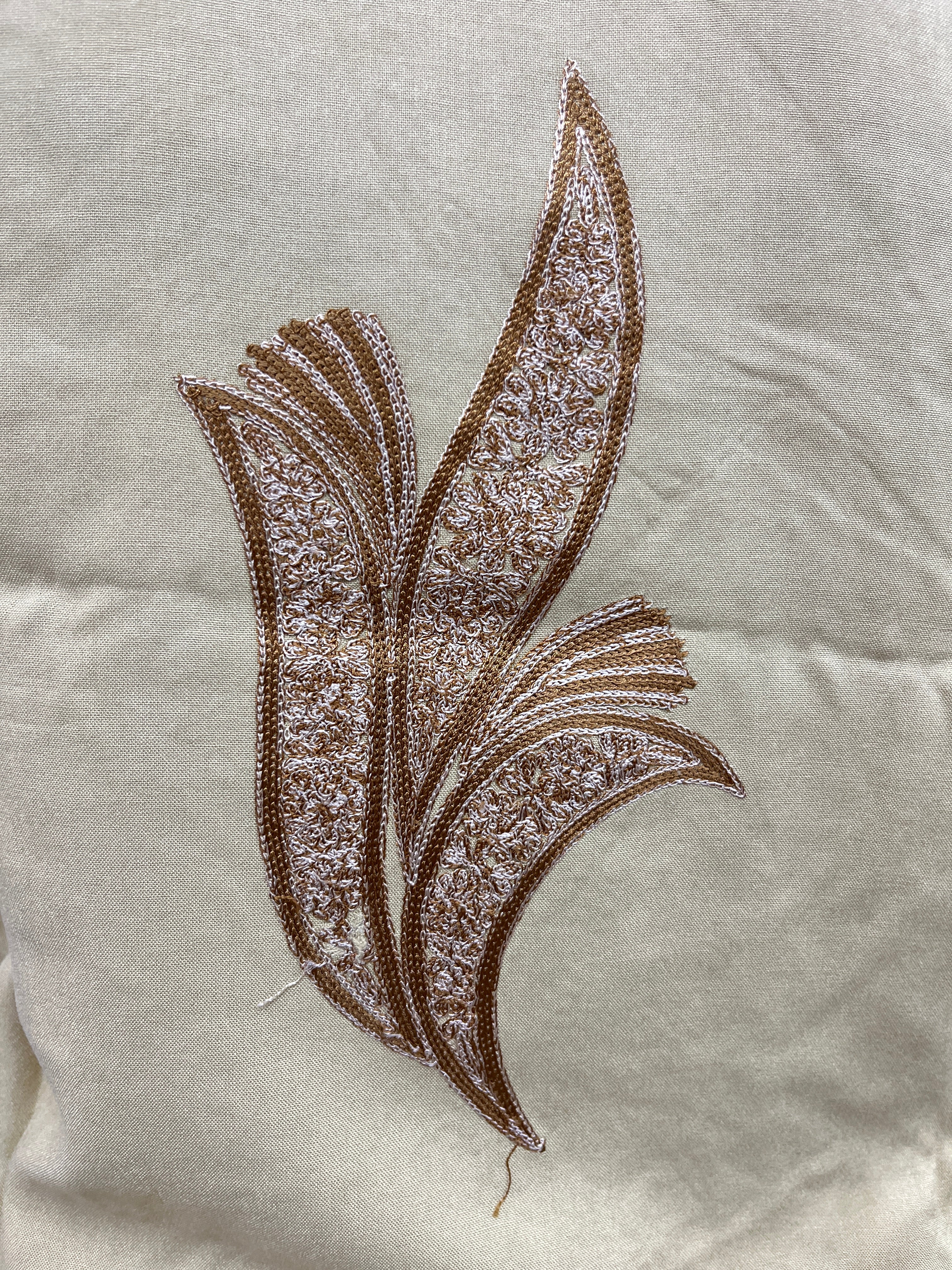  Light Brown Thread Work Rayon Straight Kurti 