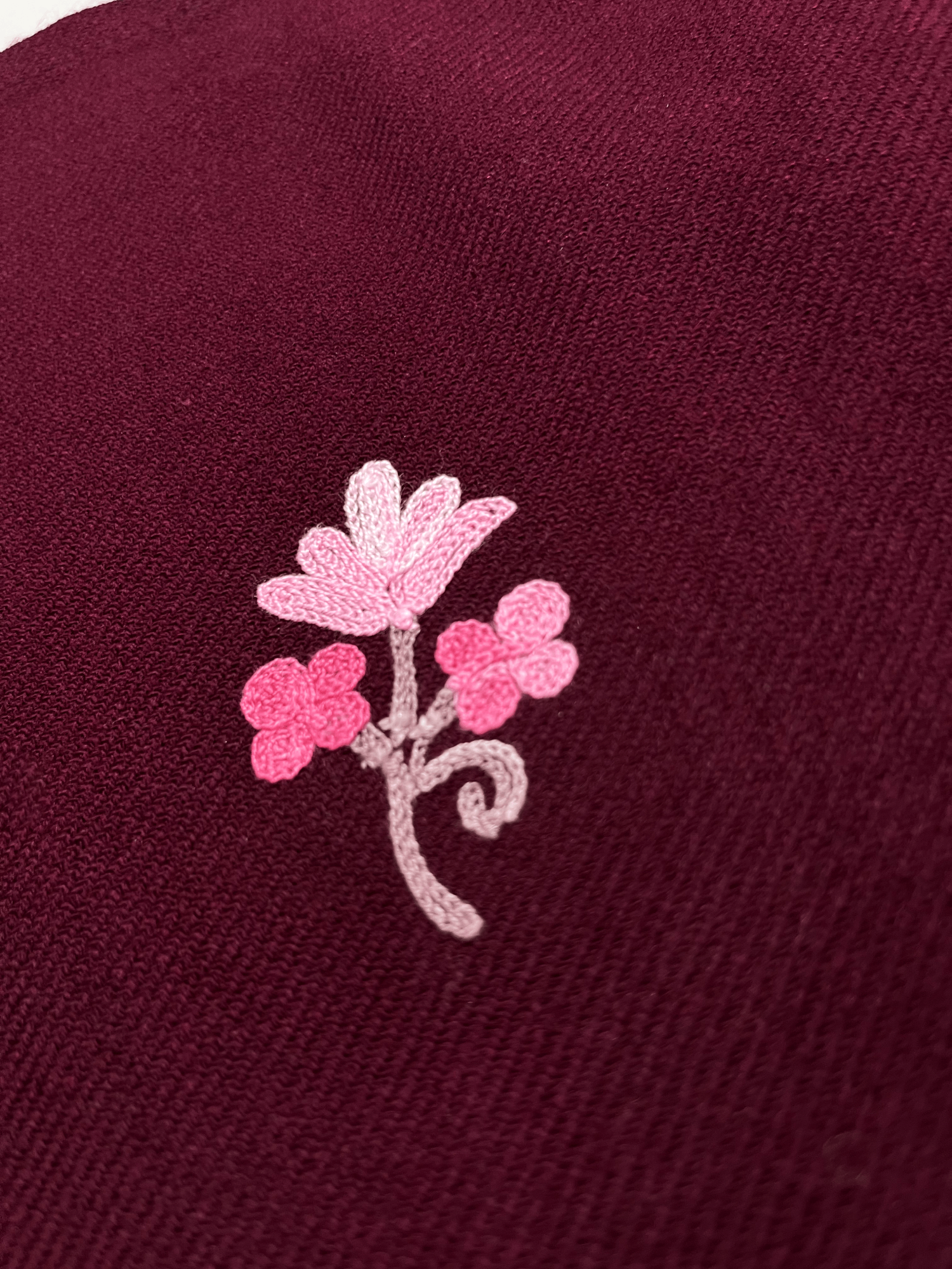 Maroon Floral Aari Embroidered Kashmiri Pheran