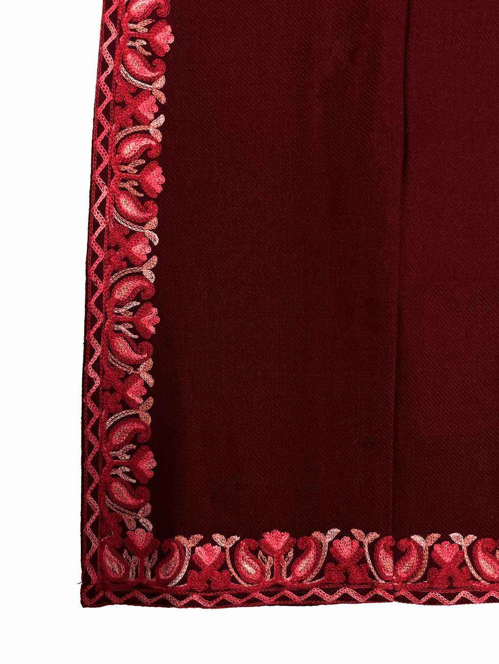 Maroon Floral Aari Embroidered Kashmiri Pheran