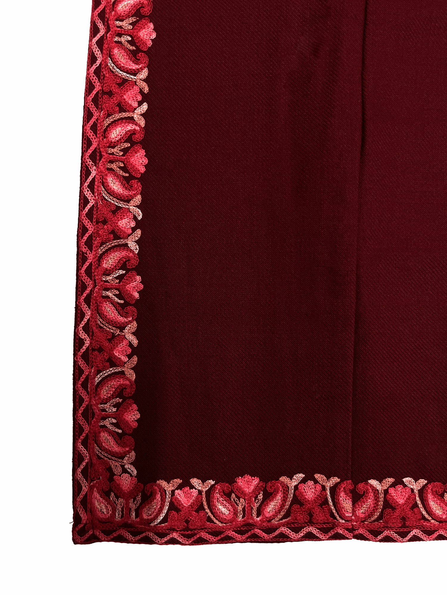 Maroon Floral Aari Embroidered Kashmiri Pheran