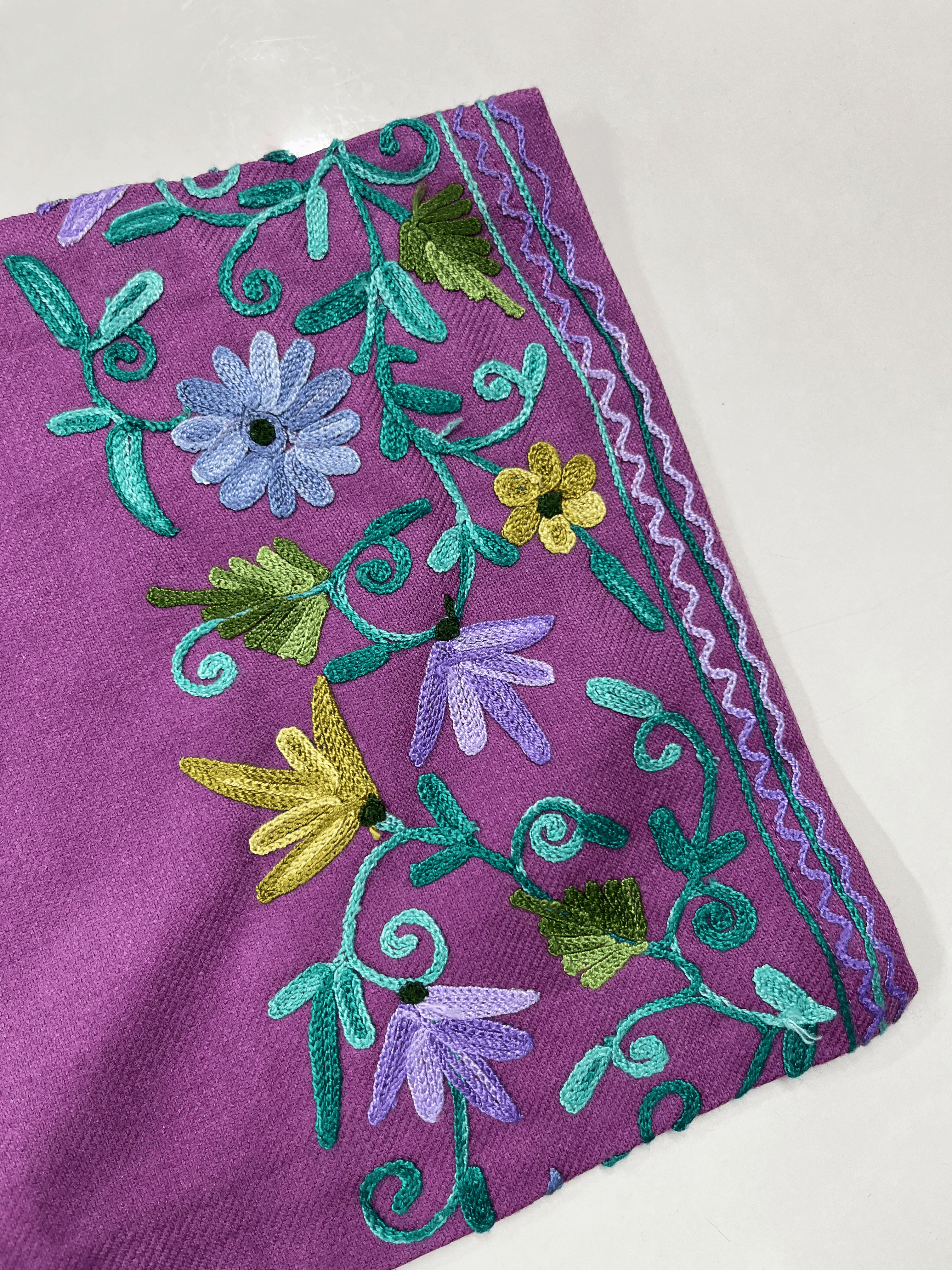 Mauve Purple Aari Embroidered Kashmiri Co-ord set