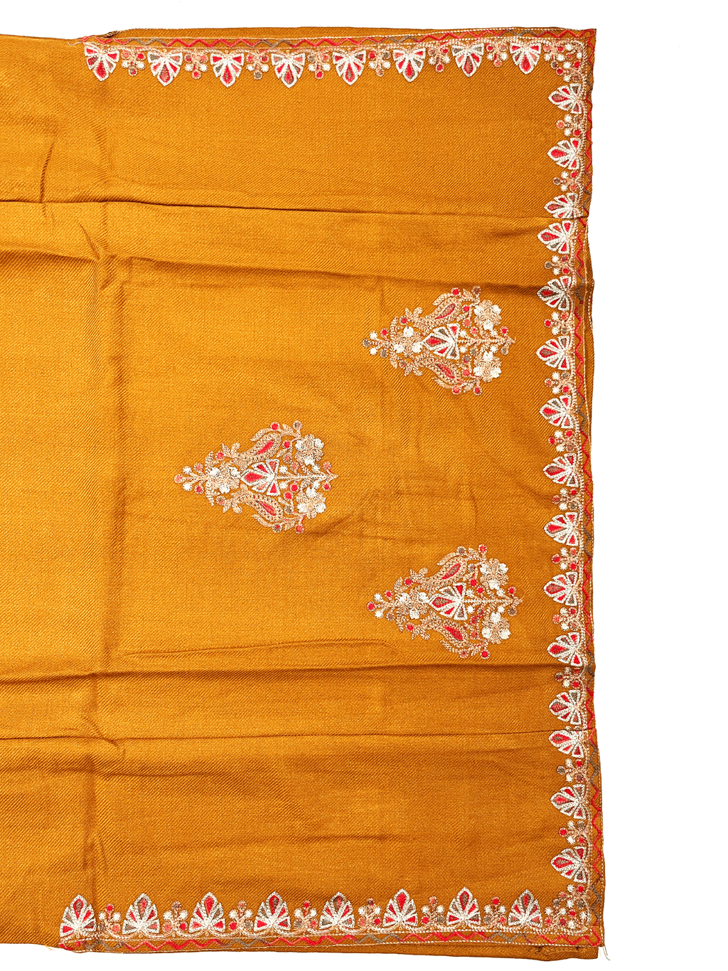 Mustard Aari–Tilla Embroidered Kashmiri Pheran