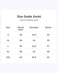 Thumbnail for Naariy Short Kurti / Tunic Size Chart