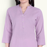 Thumbnail for Lilac Airy Linen Short Kurti