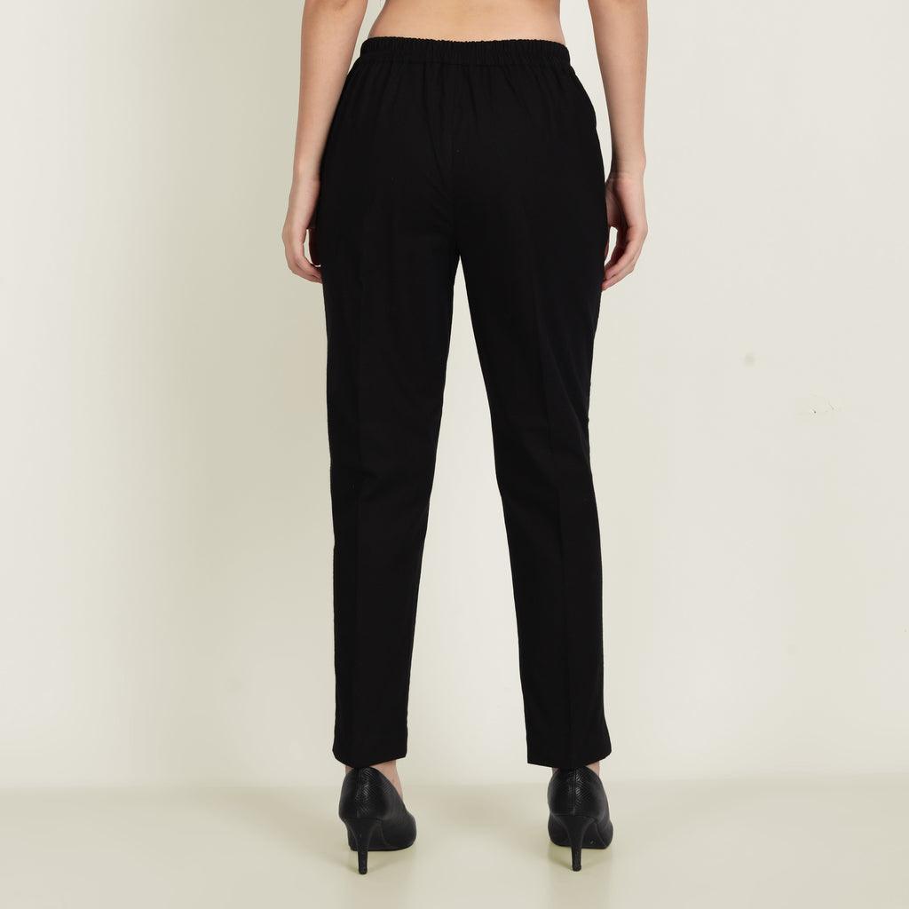 Naariy Black Pant With Pocket For Women