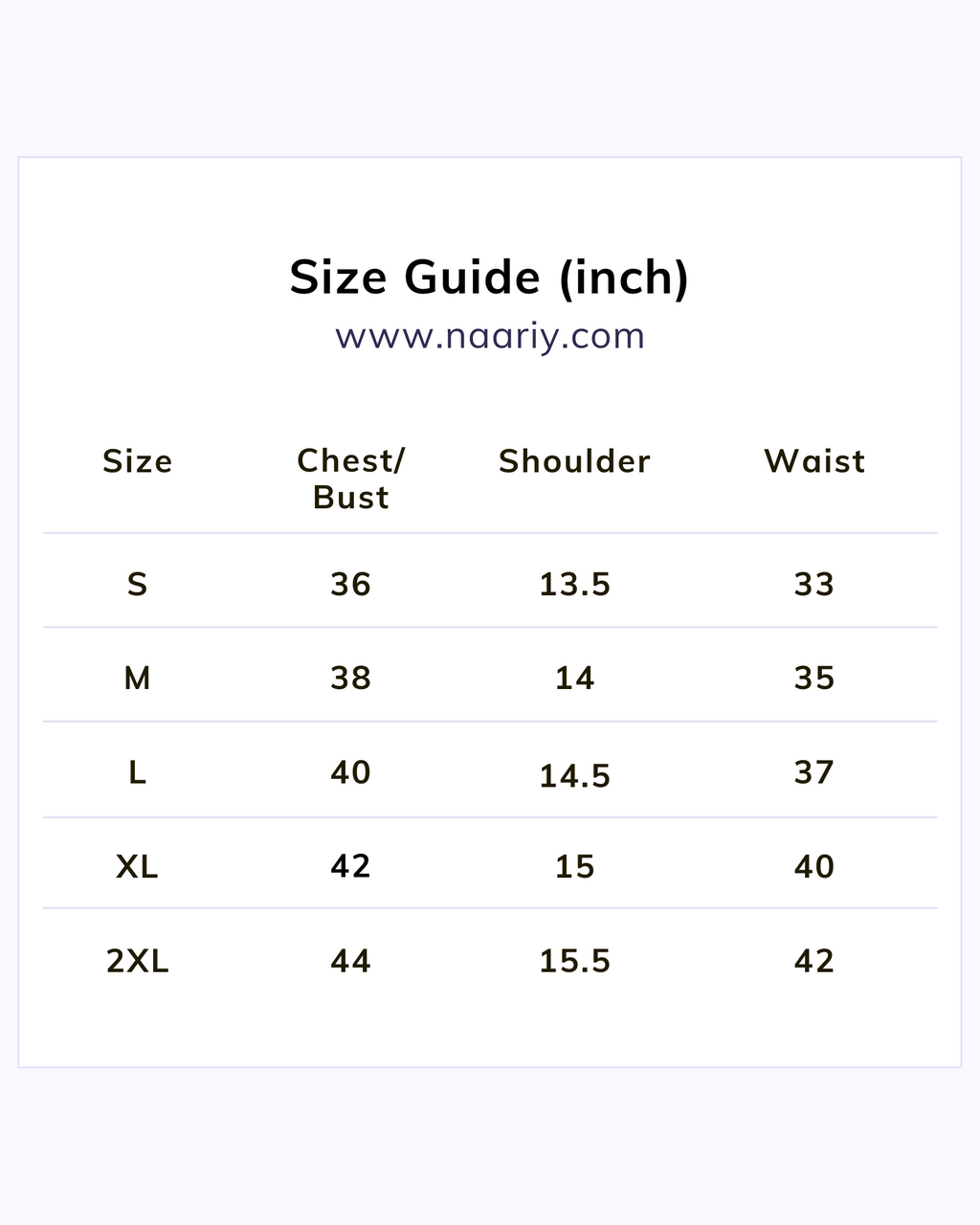Naariy Pista Green Solid Straight Cotton Tunic For Women Size Chart