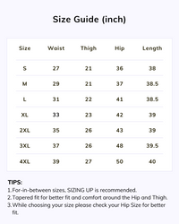 Thumbnail for Naariy stretchable pants size chart