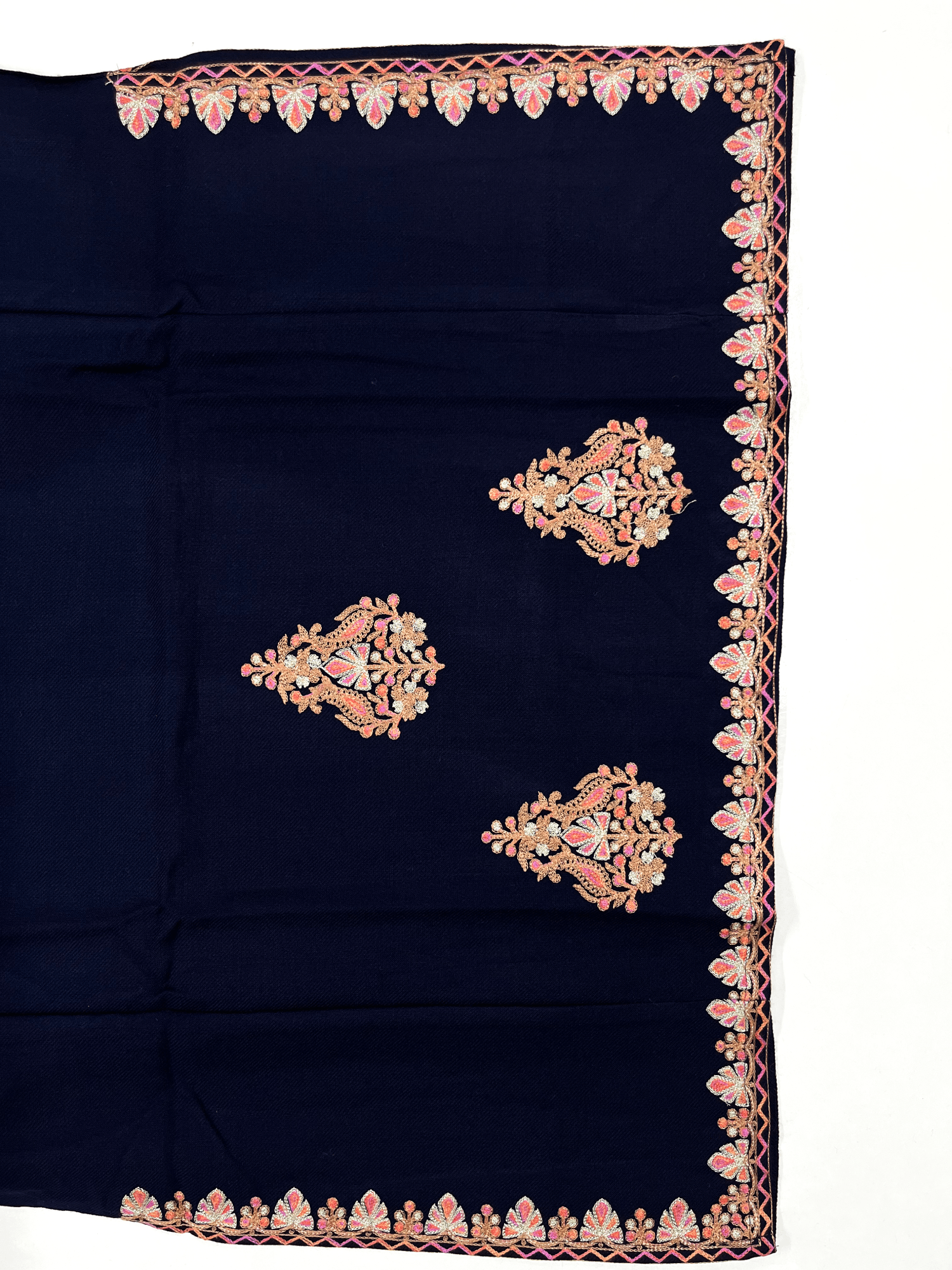 Navy Blue Aari–Tilla Embroidered Kashmiri Pheran