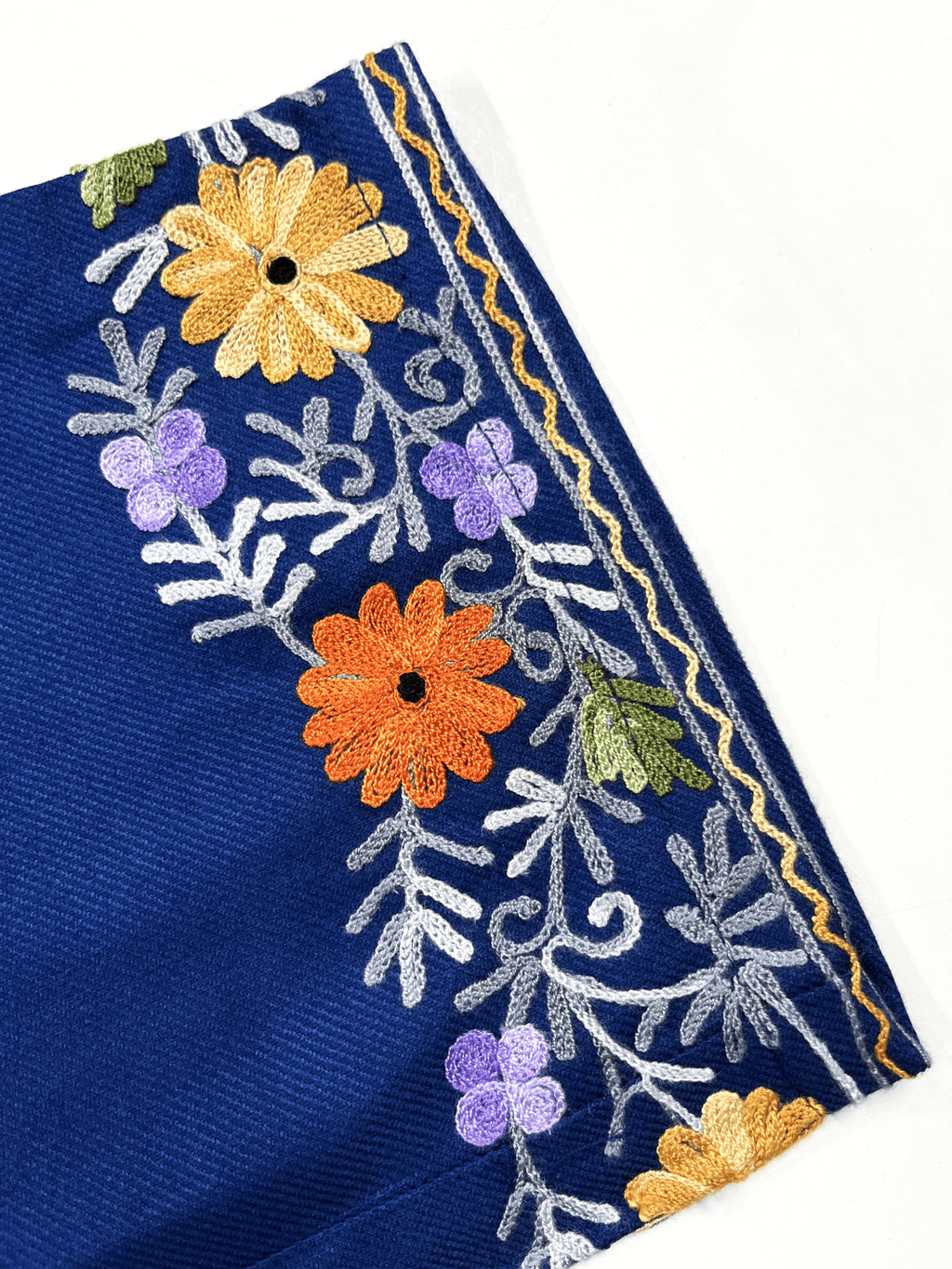 Navy Blue Aari Embroidered Kashmiri Co-ord set