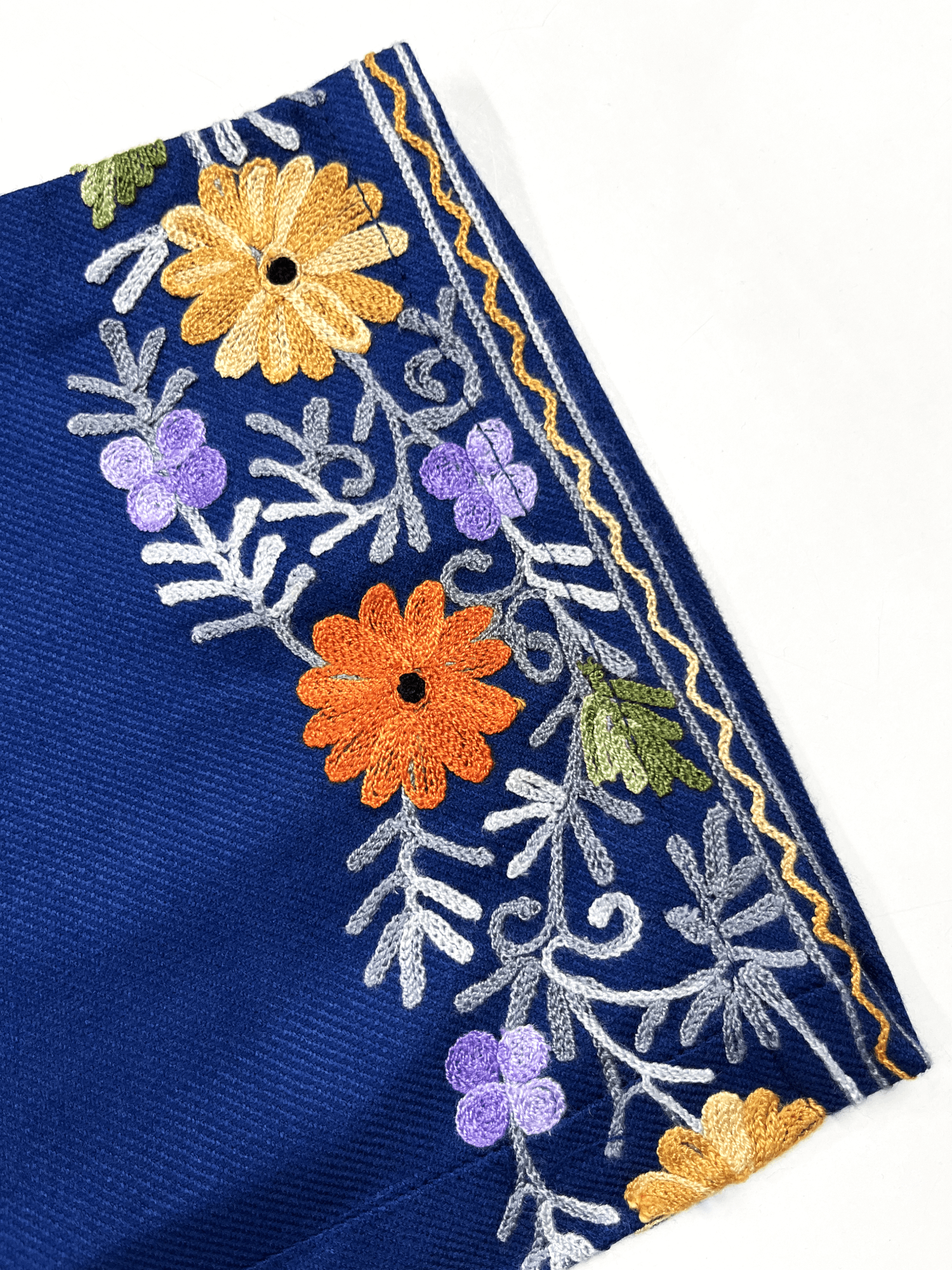 Navy Blue Aari Embroidered Kashmiri Co-ord set