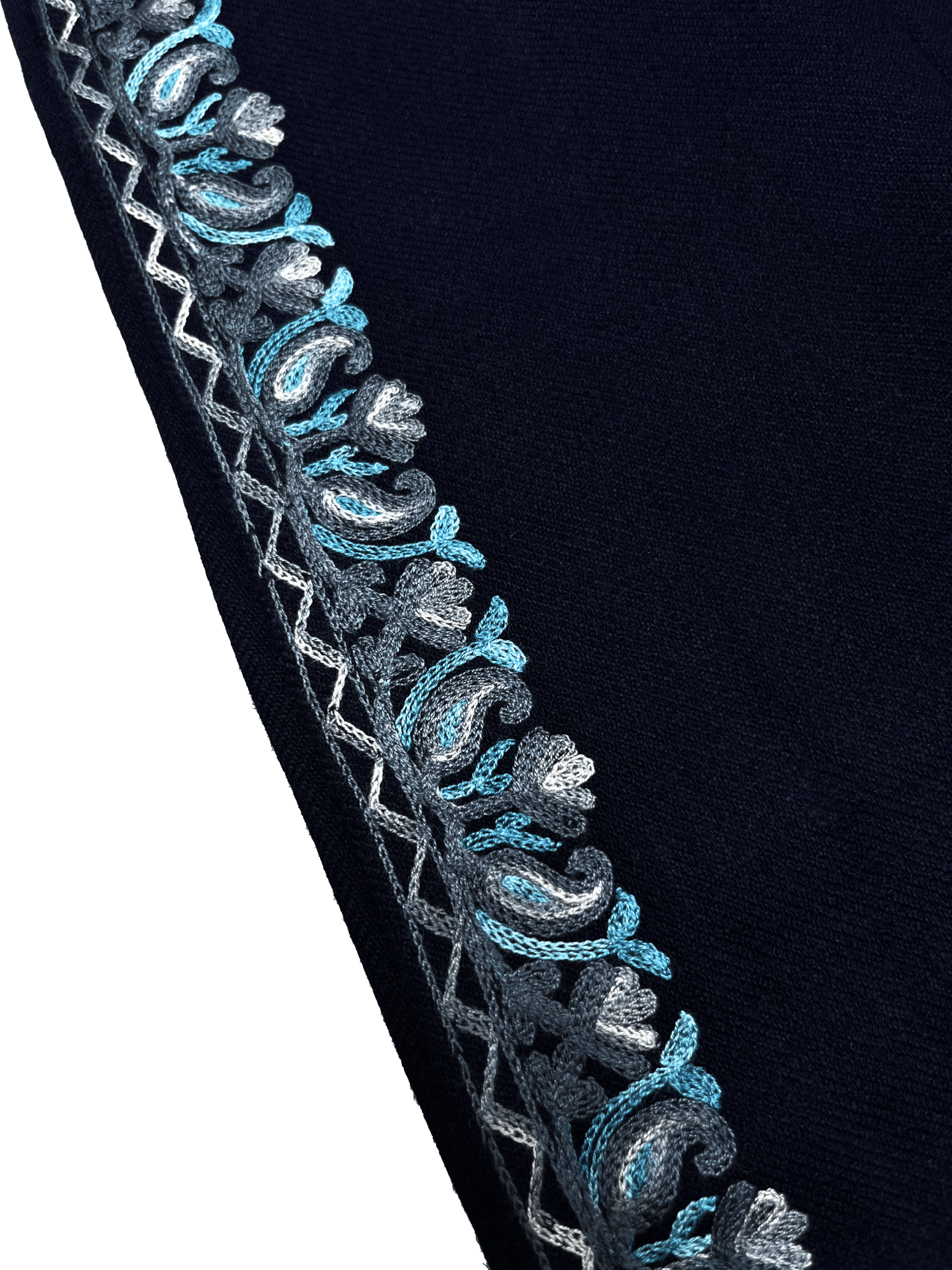 Navy Blue Floral Aari Embroidered Kashmiri Pheran