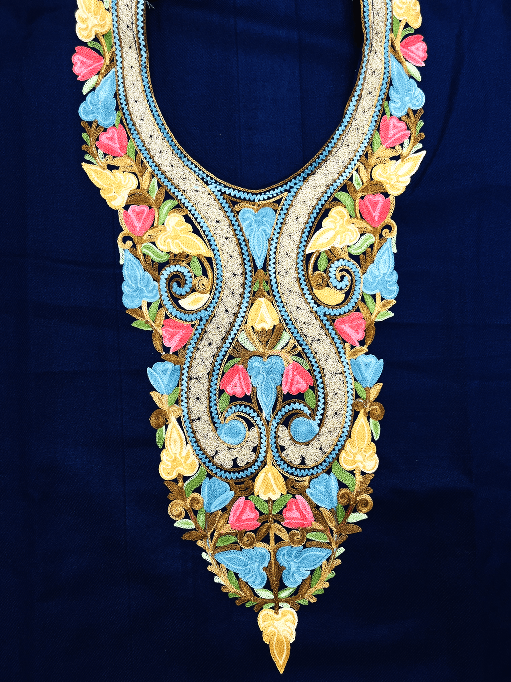 Navy Blue Aari and Tilla Embroidered Kashmiri Co-ord set