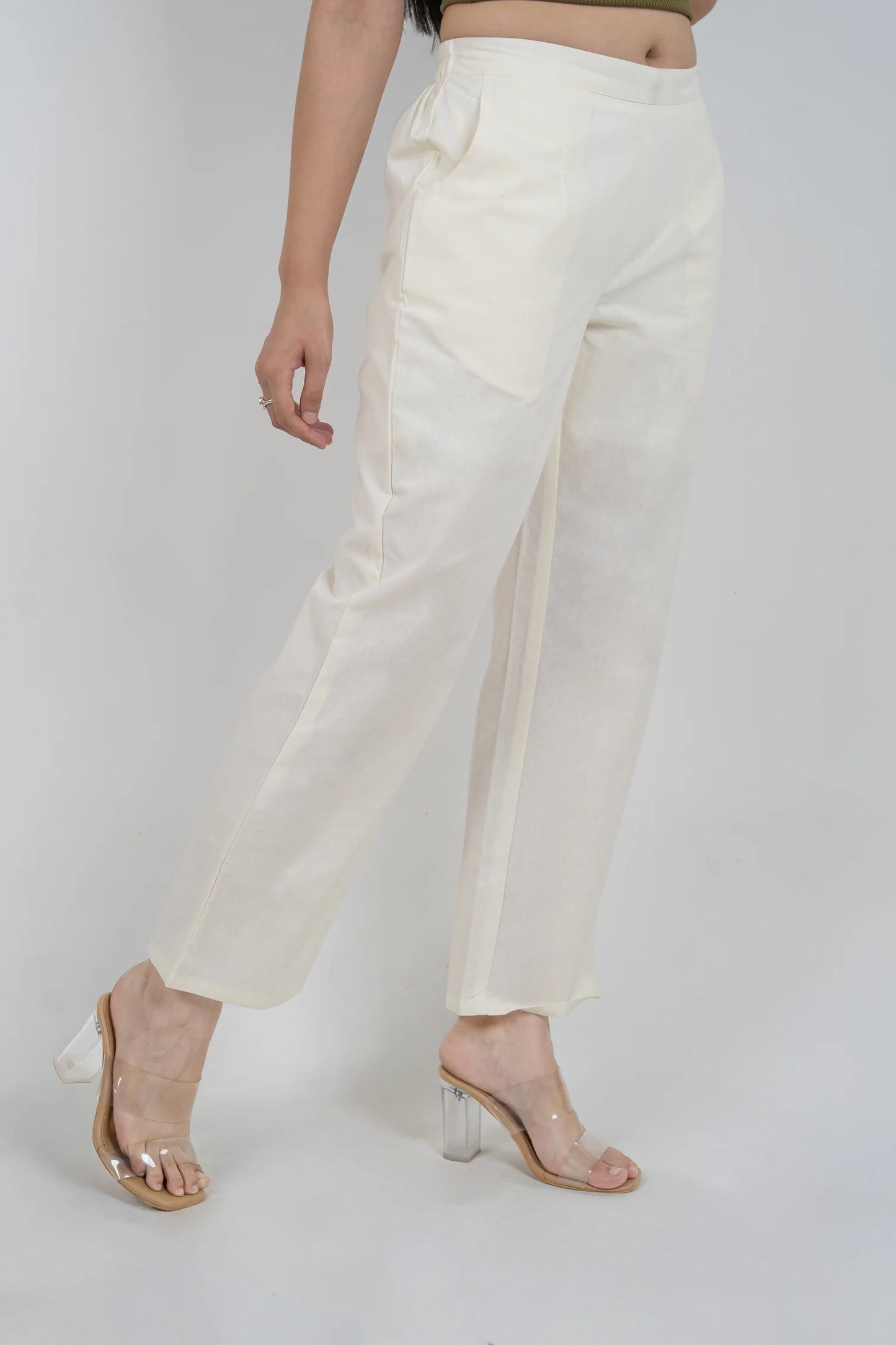 Off - White Women Wide Leg Cotton Pant