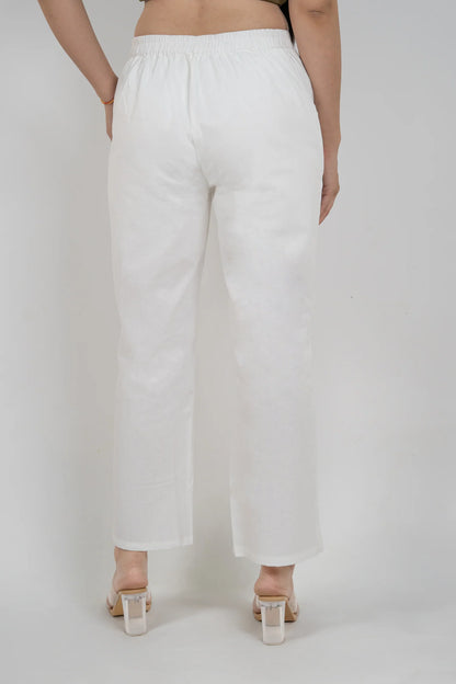 Off - White Women Wide Leg Cotton Pant