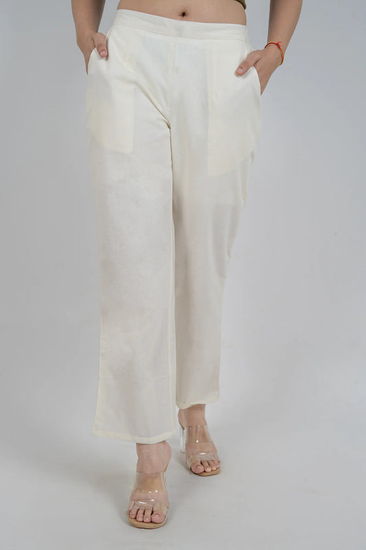 Off - White Women Wide Leg Cotton Pant