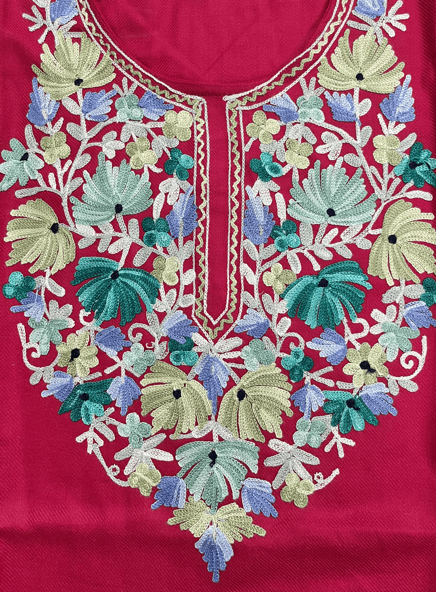 Pink Floral Aari Embroidered Kashmiri Co-ord set