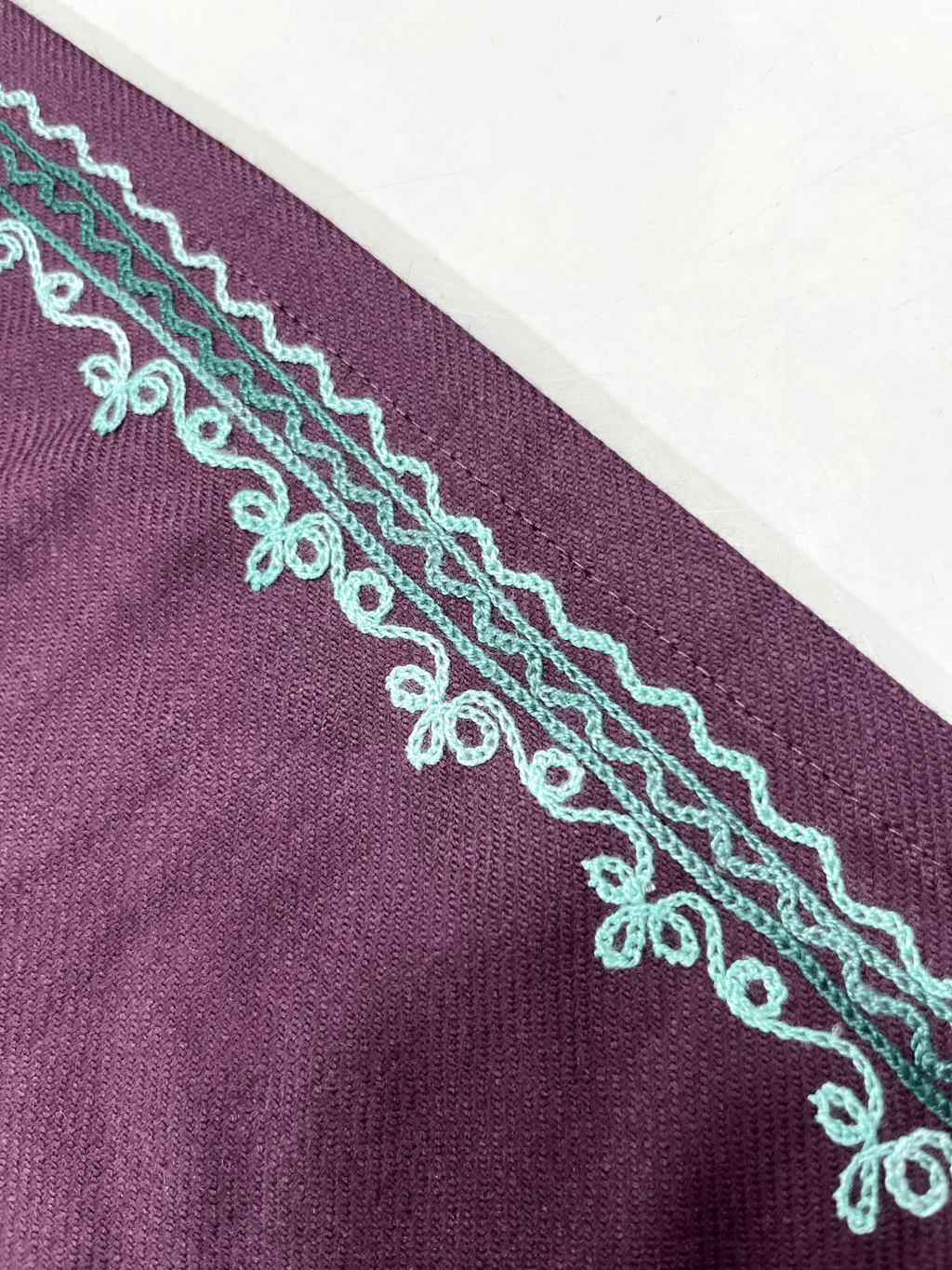 Plum Purple Aari Embroidered Kashmiri Co-ord set