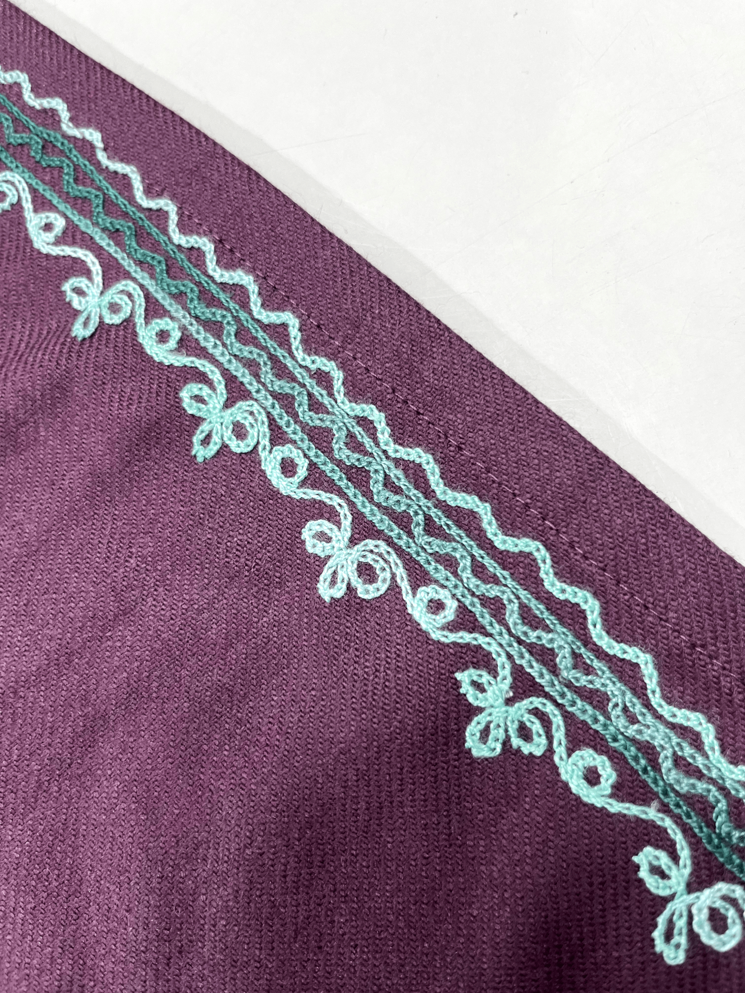 Plum Purple Aari Embroidered Kashmiri Co-ord set