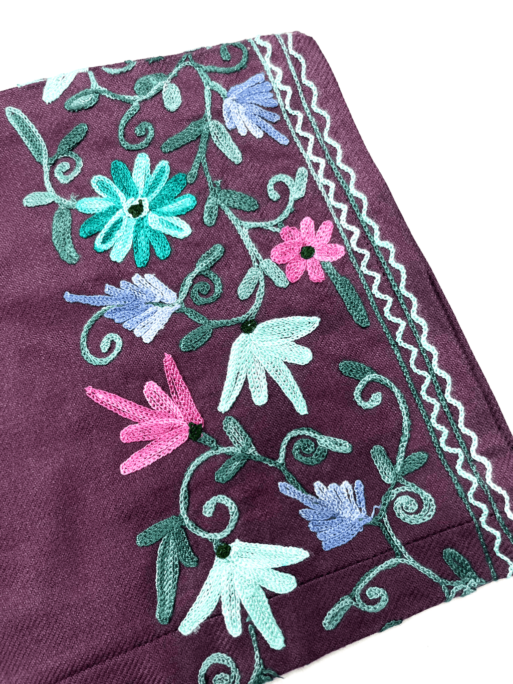 Plum Purple Aari Embroidered Kashmiri Co-ord set