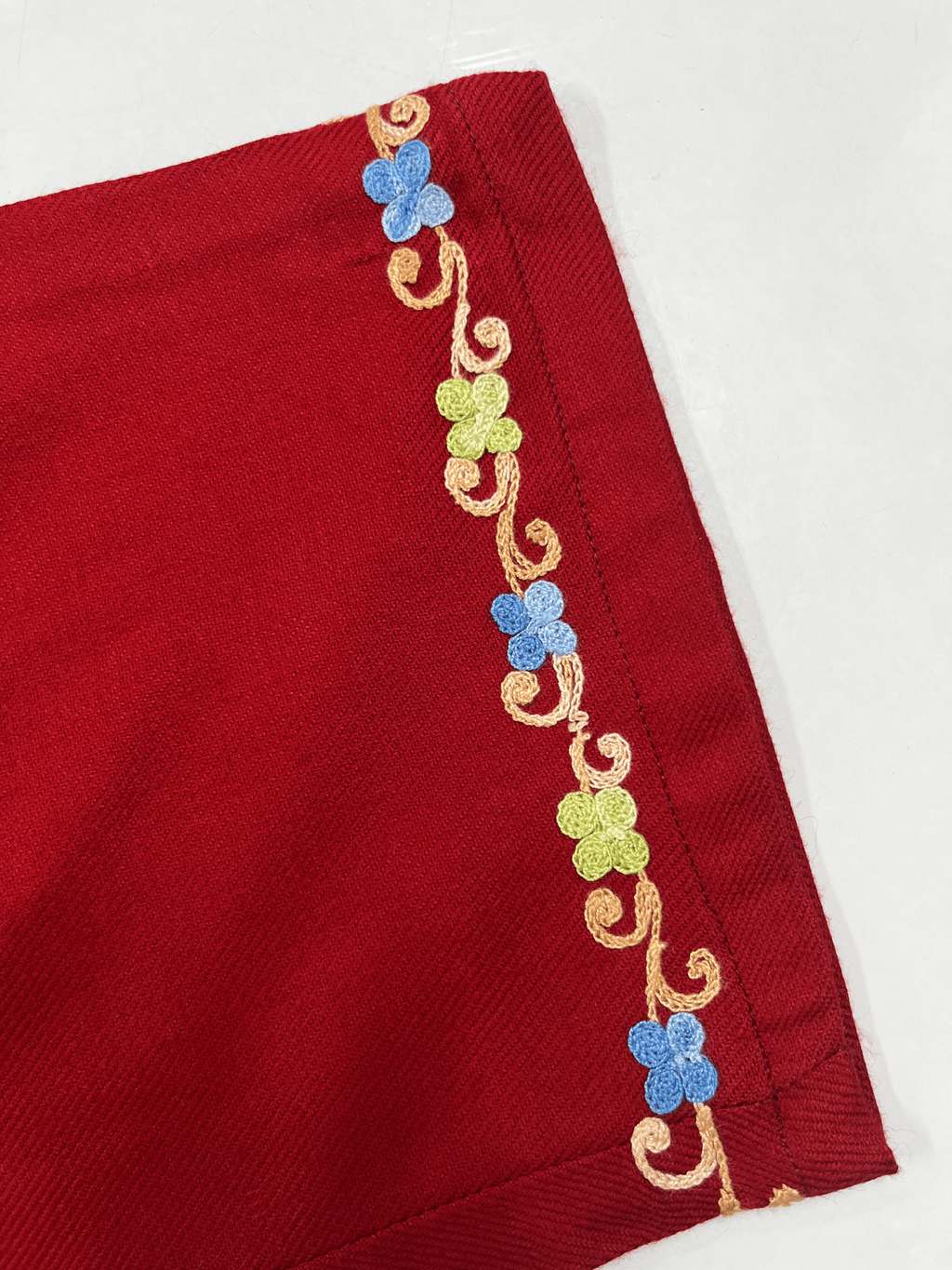 Red Floral Aari Embroidered Kashmiri Co-ord set